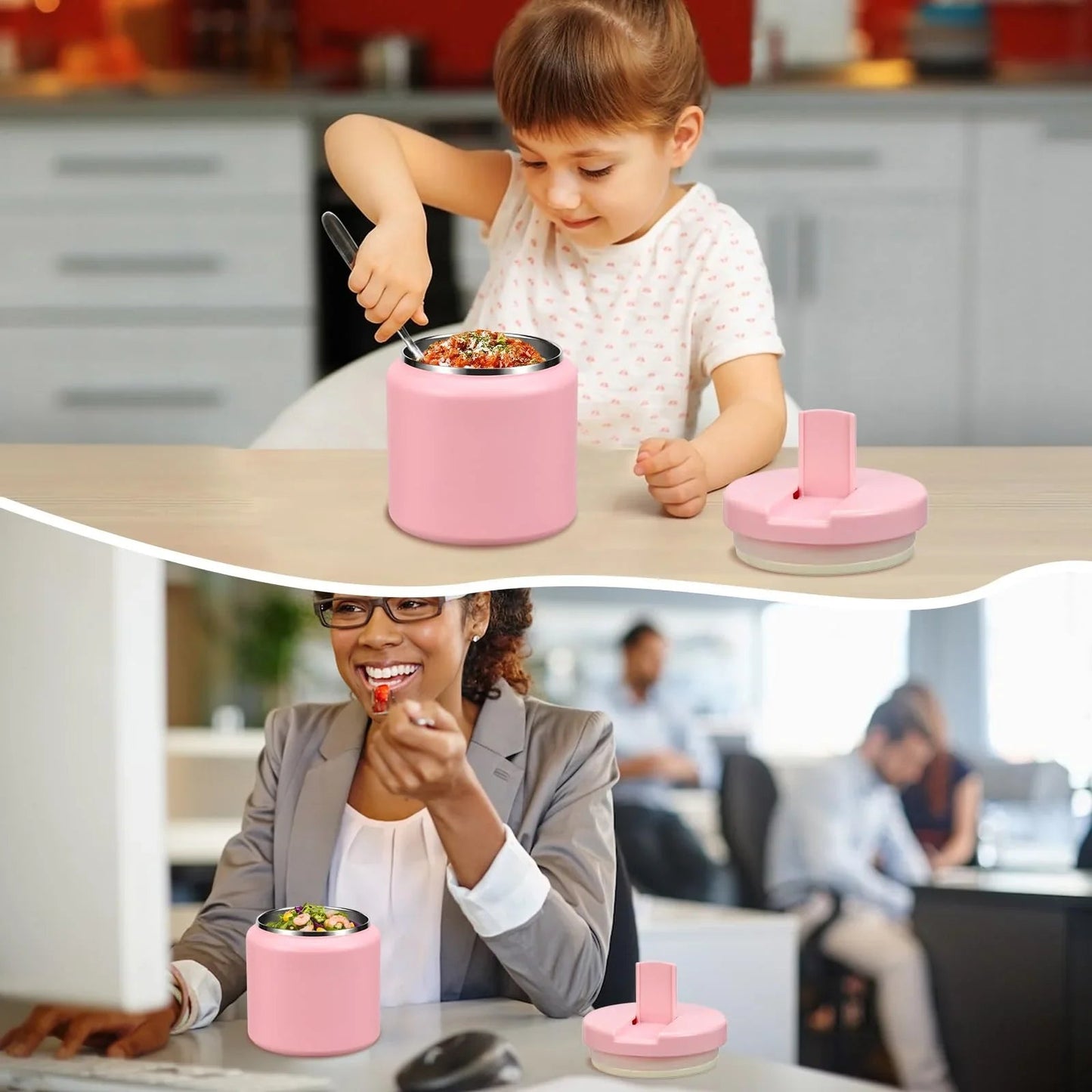 13.5oz Kids Jar for Hot Food, Insulated Vacuum Food Jar with Buckle Lid, Stainless Steel Wide Mouth Leak Proof Insulated Lunch Container for School Picnic Travel, Blue jlhbookstore.store