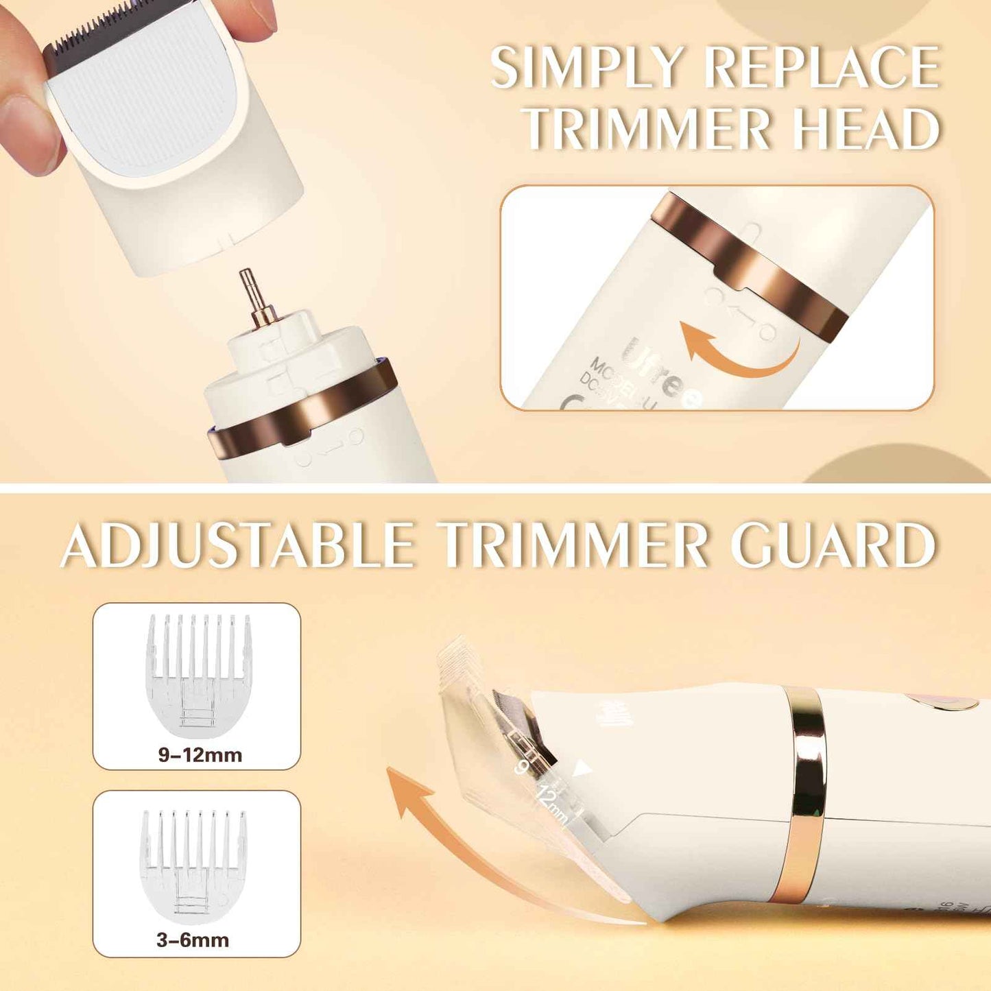 Ufree Bikini Trimmer Electric Razors for Women, Rechargeable Pubic Body Hair Trimmer Electric Shaver for Legs Body Hair, Bikini Shaver IPX7 Waterproof, Gifts for Women, Purple