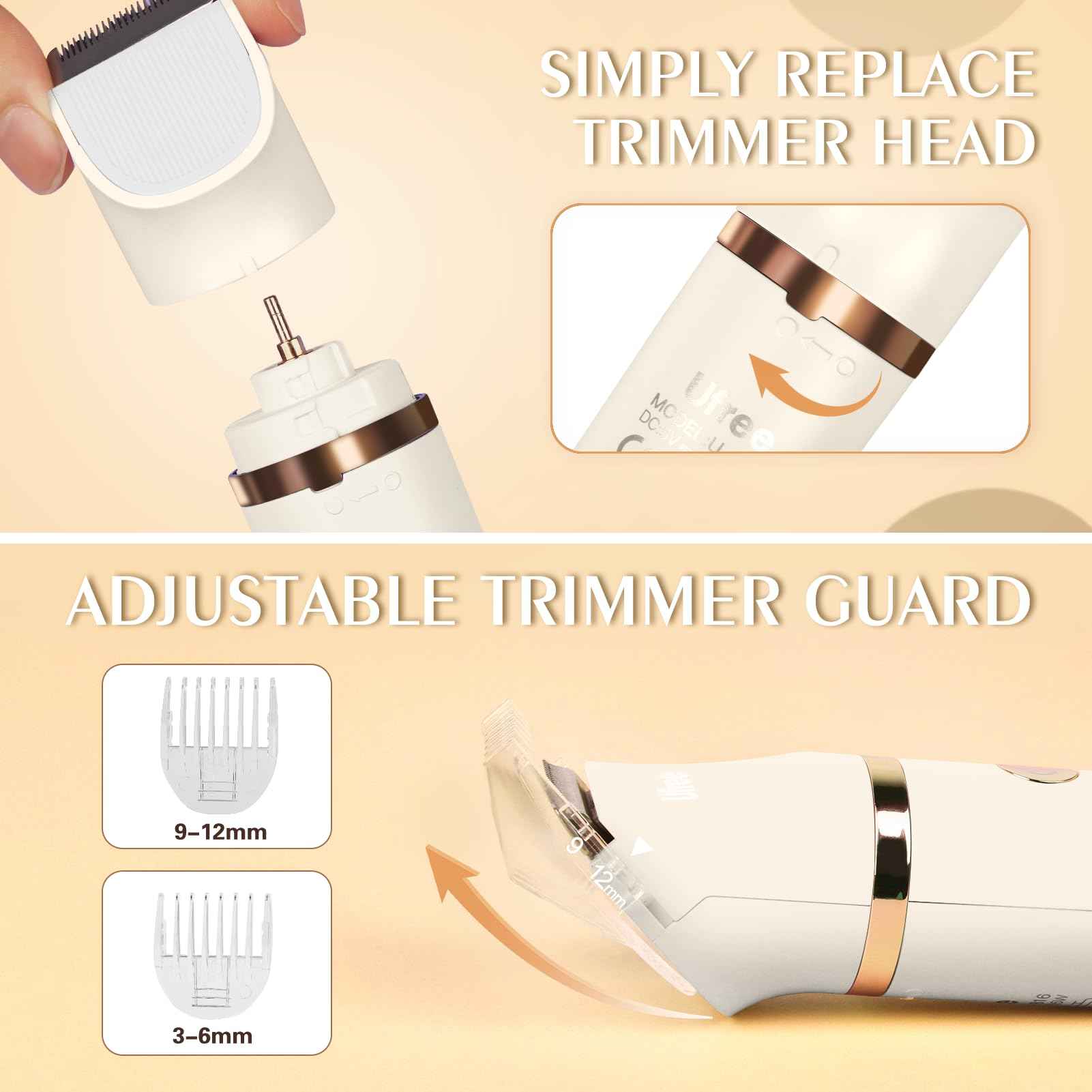 Ufree Bikini Trimmer Electric Razors for Women, Rechargeable Pubic Body Hair Trimmer Electric Shaver for Legs Body Hair, Bikini Shaver IPX7 Waterproof, Gifts for Women, Purple