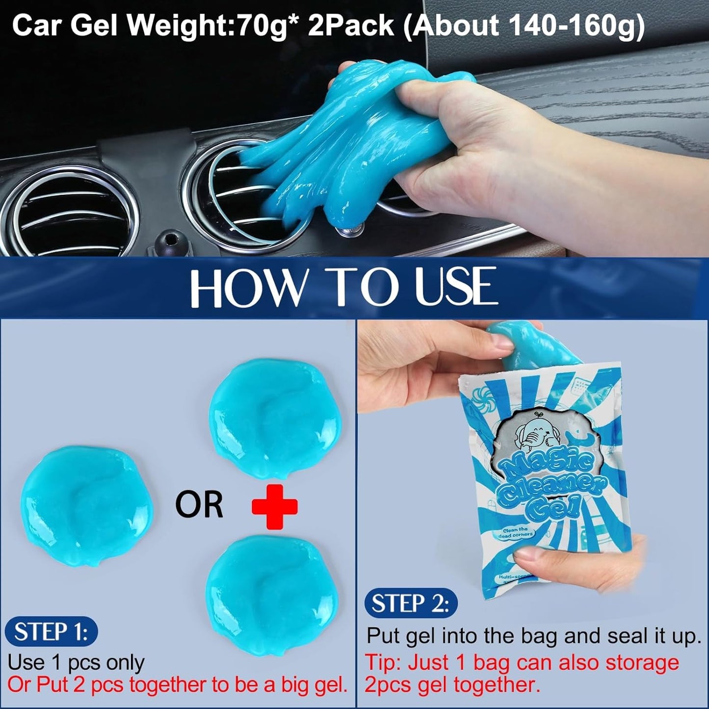 Car Interior Duster Detail Brush Cleaning Gel Kit, Soft Dash Vent Dusting Slime Putty Detailing Brushes Accessories Essentials Supplies Tools for Auto,Truck,SUV,RV