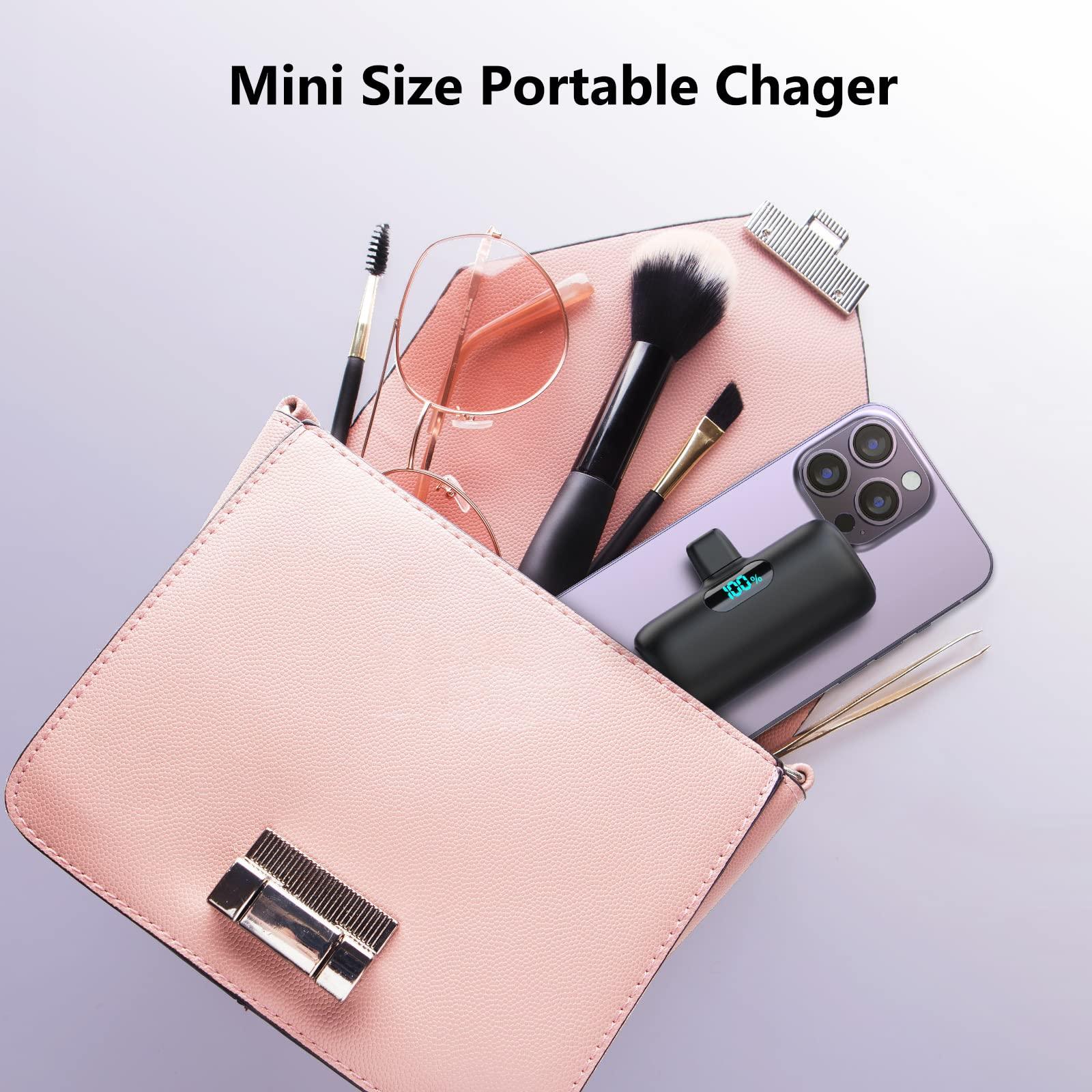 Mini Portable Charger for iPhone,Upgraded 5000mAh PD Fast Charging Battery Pack,LCD Display Cute Power Bank Portable Phone Charger for iPhone 14/14 Pro Max/13/13 Pro/12 Pro/11/XS/XR/X/8/7/6-Black - Jlhbookstore.store