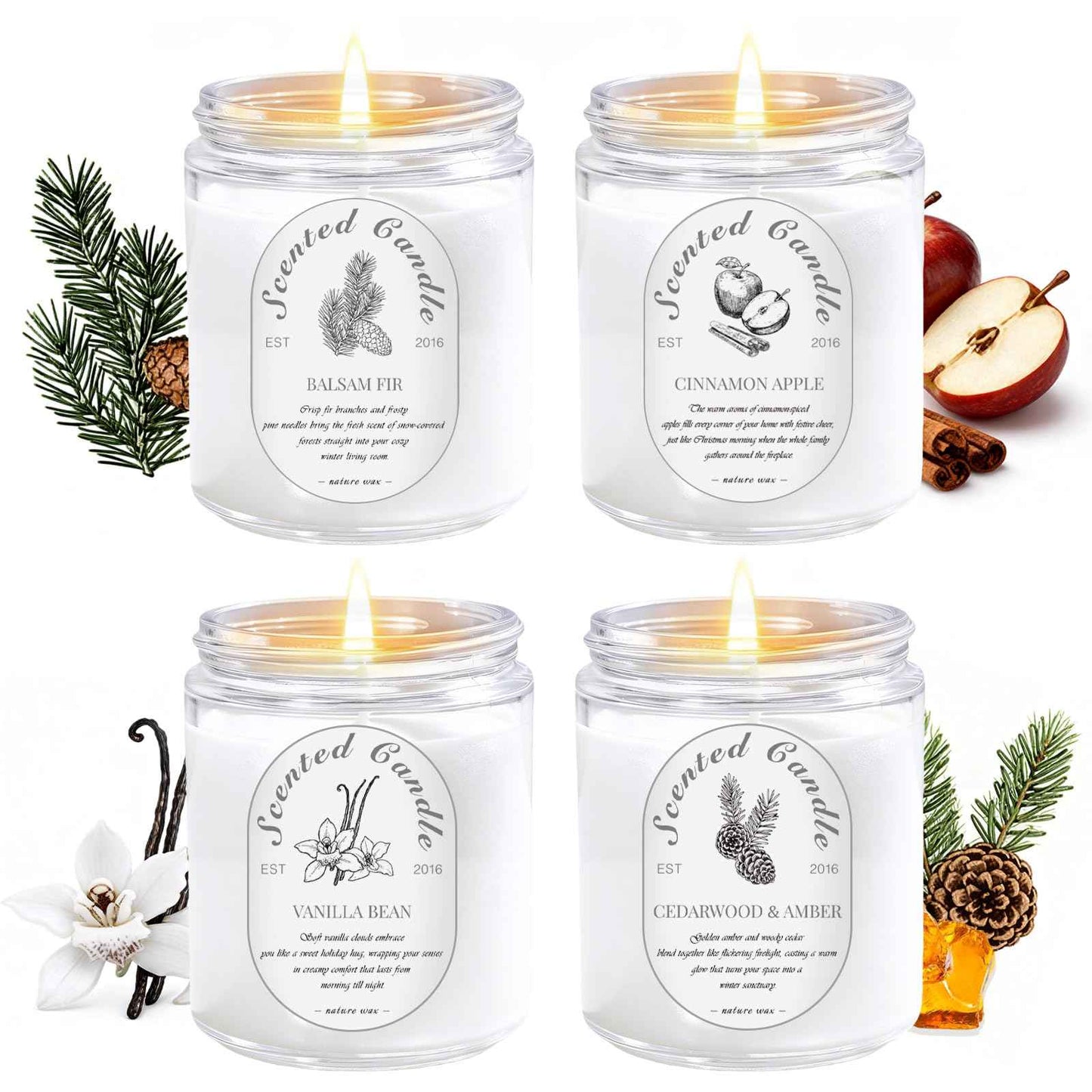 Lavender Candle Gift Set, 4 Pack Soy Wax Scented Candles for Home – Lavender, Sage & Ponderosa Pine – Aromatherapy Candles for Relaxation, Stress Relief & Christmas Gifts for Women