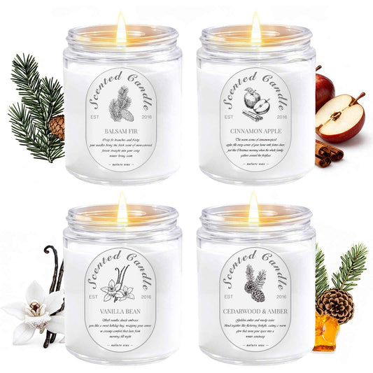 Lavender Candle Gift Set, 4 Pack Soy Wax Scented Candles for Home – Lavender, Sage & Ponderosa Pine – Aromatherapy Candles for Relaxation, Stress Relief & Christmas Gifts for Women