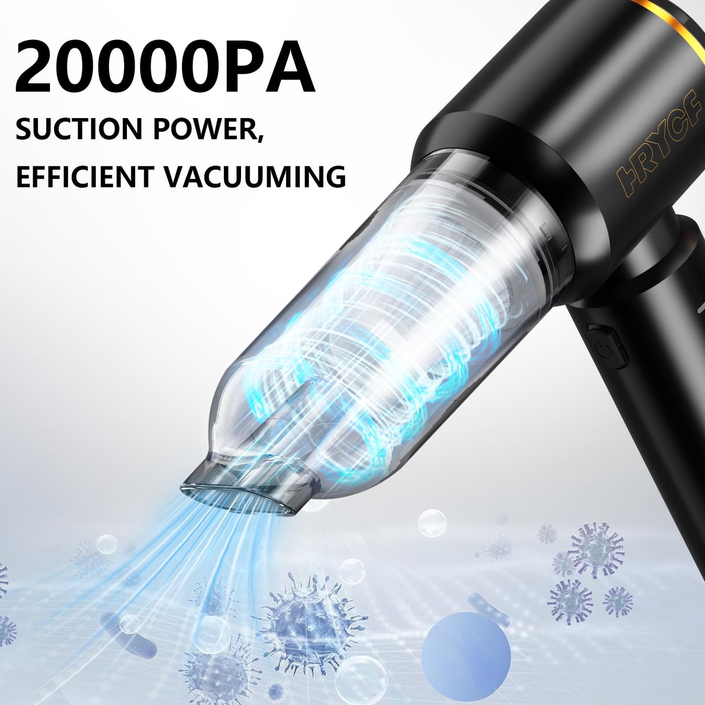 Handheld Vacuum,Car Vacuum Cleaner,4-in-1 20000PA High Power Portable Rechargeable Vacuum Cleaner with Brushless Motor, Small Handheld Vacuum & Air Blower & Pump-Black