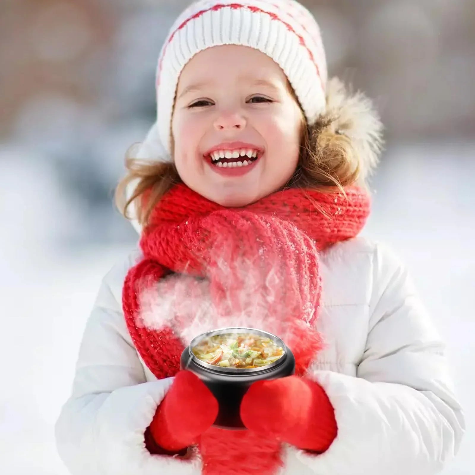 13.5oz Kids Jar for Hot Food, Insulated Vacuum Food Jar with Buckle Lid, Stainless Steel Wide Mouth Leak Proof Insulated Lunch Container for School Picnic Travel, Blue jlhbookstore.store