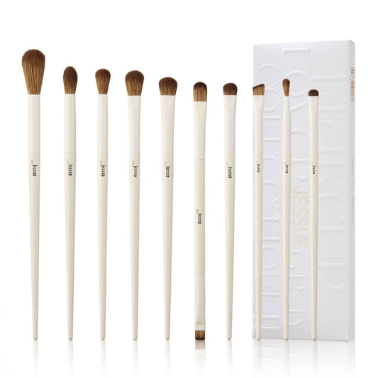 Jessup Makeup Brushes 14Pcs Makeup Brush Set Premium Synthetic Powder Foundation Contour Blush Concealer Eye Shadow Blending Liner Make Up Brush Kit Light Grey T329