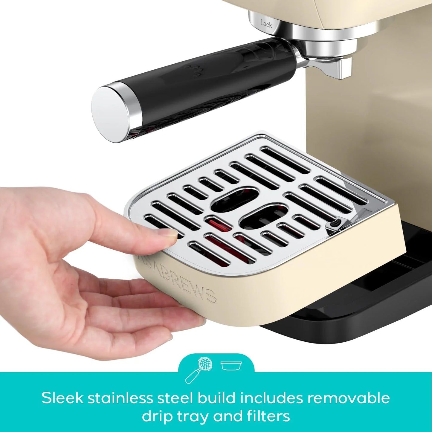 CASABREWS 3700 Essential Espresso Machine 20 Bar, Stainless steel Coffee Maker with Milk Frother, Espresso Coffee Machine for Cappuccino, Latte, 43.9oz Water Tank, Sapphire Blue - Jlhbookstore.store