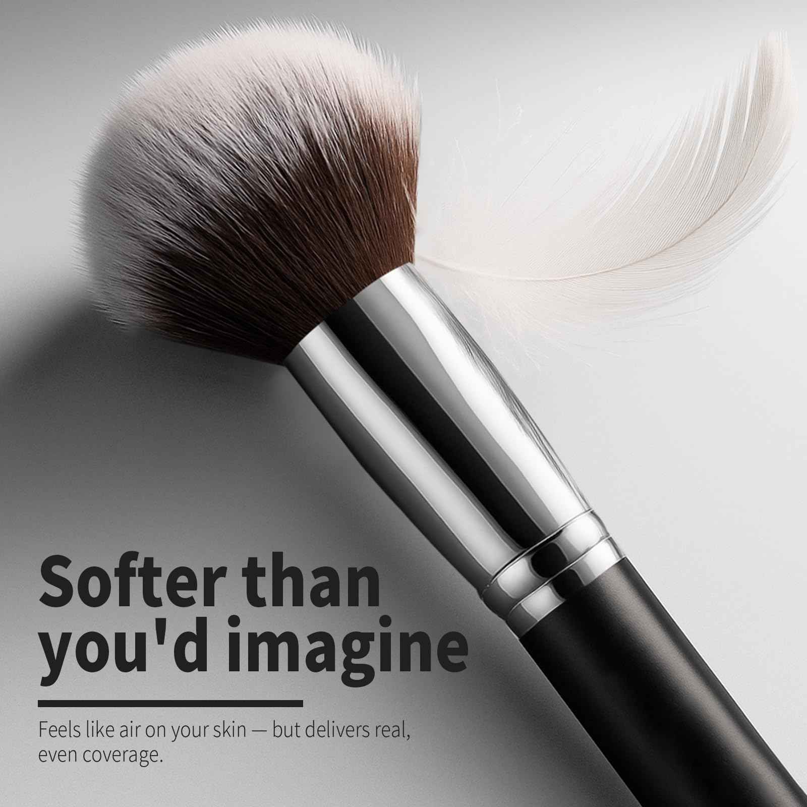 BEAKEY Makeup Brushes Set, Professional Foundation Eyeshadow Concealer Blush Powder Bronzer Applicator, 2 Blender Sponge with Beauty Paper Case stocking stuffers