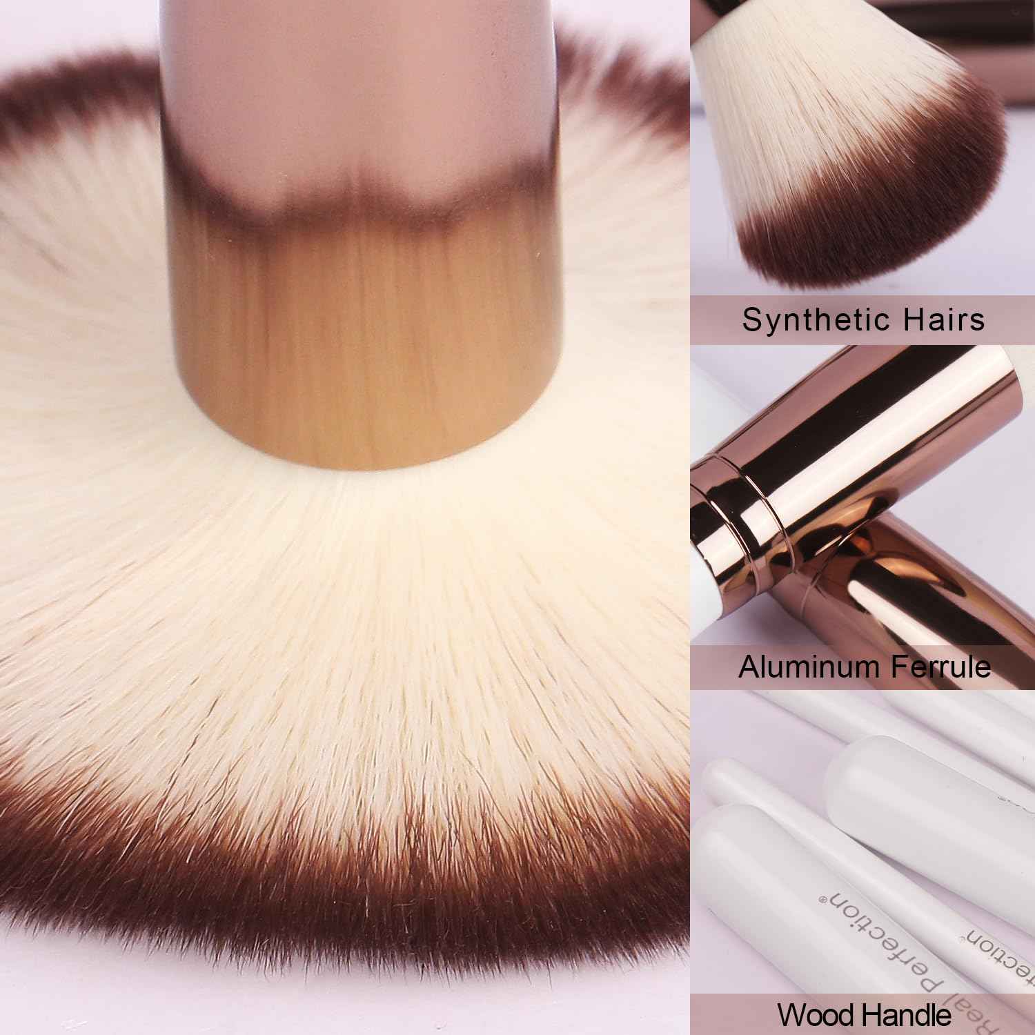 Real Perfection Makeup Brush Set 16 Pcs with 1 Eyebrow Razor Premium Synthetic Foundation Powder Concealers Eyeshadow Blush Makeup Brushes Make up Brushes Kit (Pink)