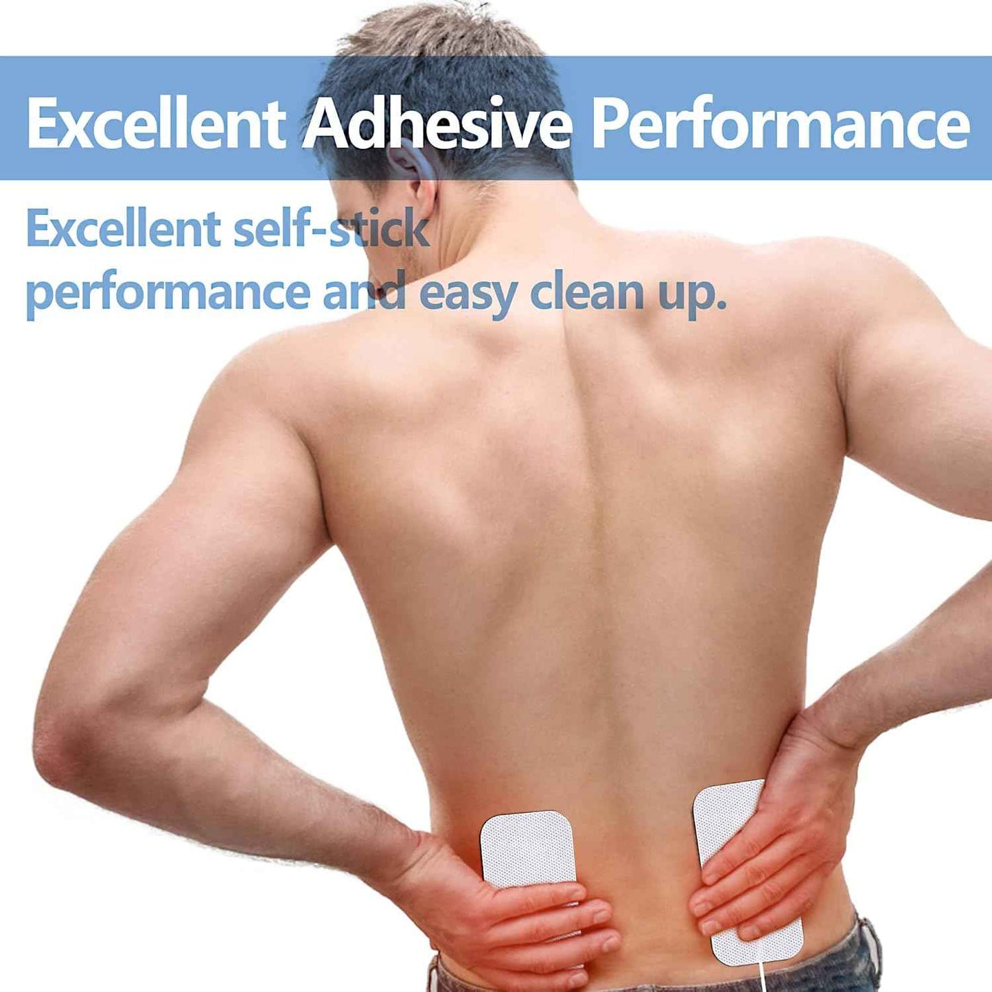 TENS Unit Pads 2"X4" 24Pcs, 3rd Gen Reusable Latex-Free Replacement Pads Electrode Pads with Upgraded Self-Stick Performance for Muscle Stimulator Electrotherapy