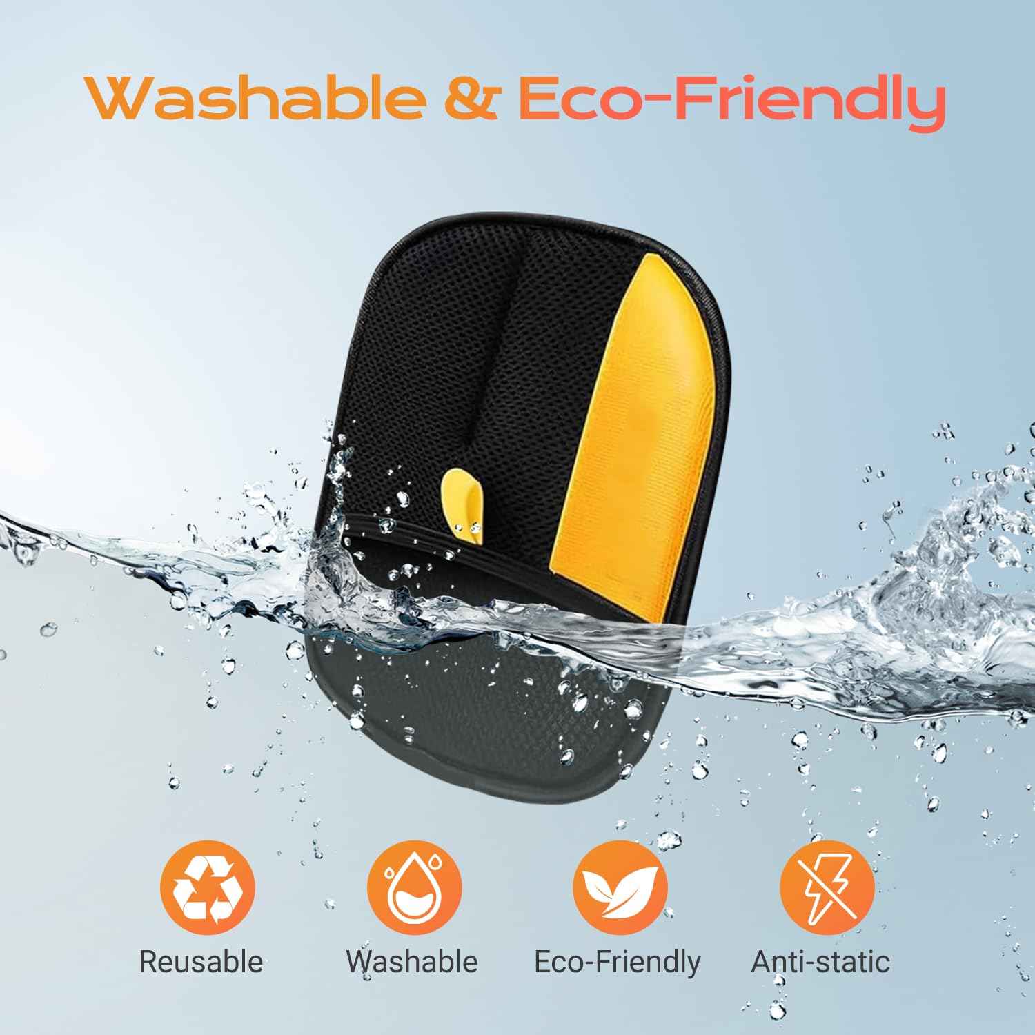 2 PCS Pet Hair Removal Glove - Electrostatic Magic Brush Pet Hair Remover Tool, Grooming Gloves for Dog and Cat， Reusable Fur Catch Glove for Couch,Furniture,Car,Carpet