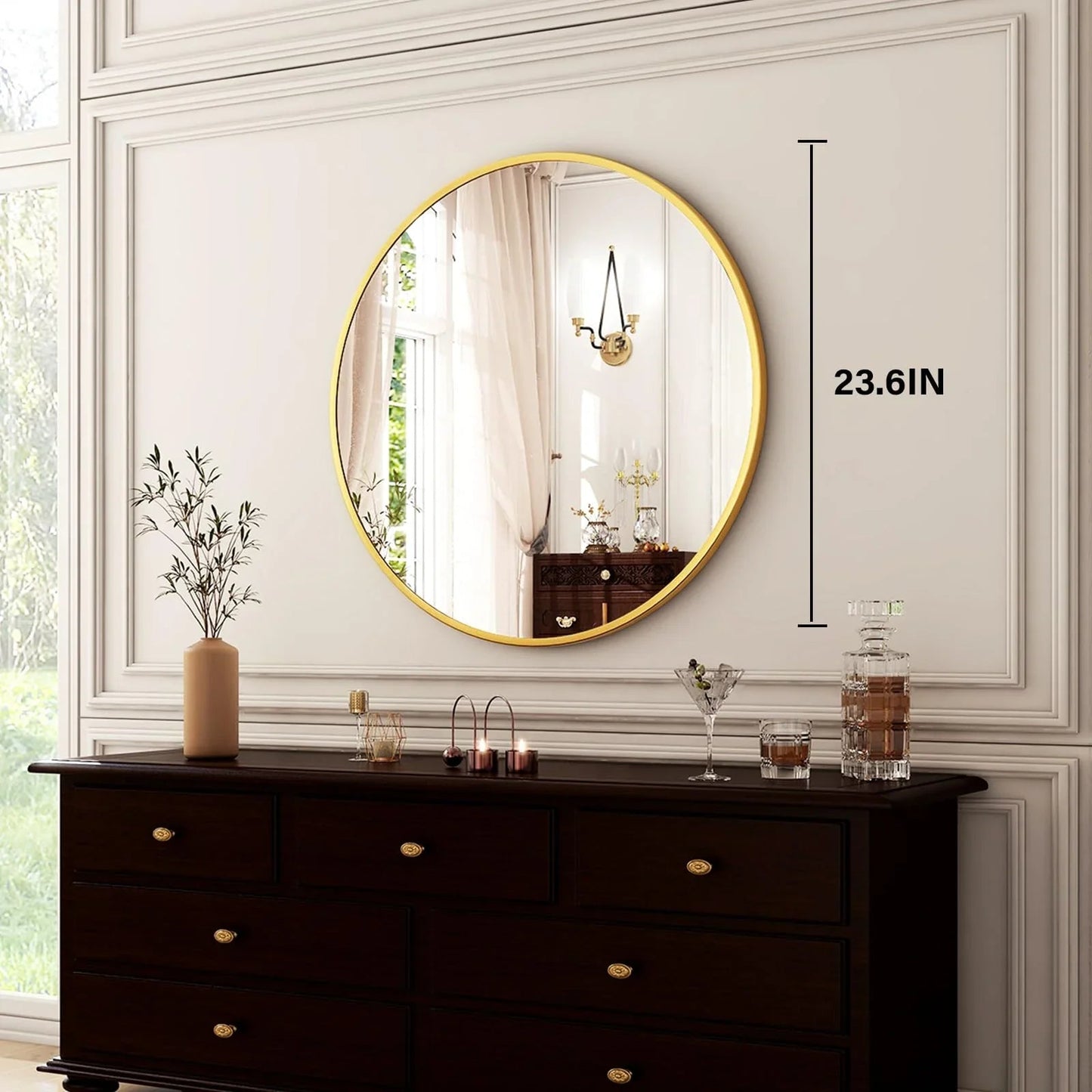 HARRITPURE Round Mirror 30 Black Wall Mounted Circle Mirrors Vanity Mirror with Brushed Aluminum Alloy Frame Modern Decoration for Bathroom, Living Room, Vanity, Bedroom, Entryway jlhbookstore.store