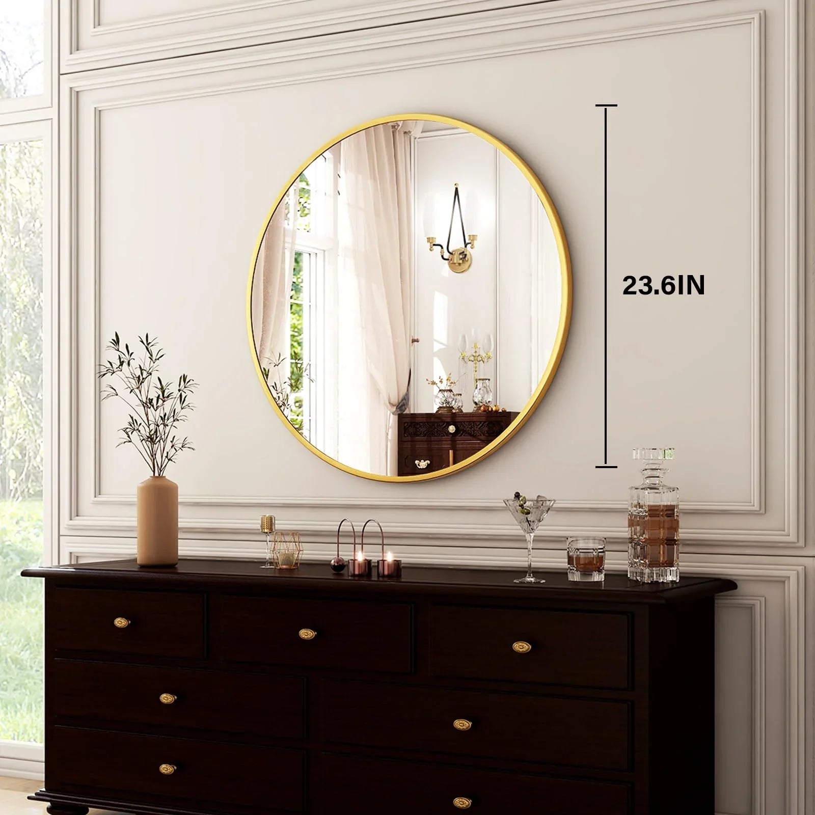 HARRITPURE Round Mirror 30 Black Wall Mounted Circle Mirrors Vanity Mirror with Brushed Aluminum Alloy Frame Modern Decoration for Bathroom, Living Room, Vanity, Bedroom, Entryway jlhbookstore.store