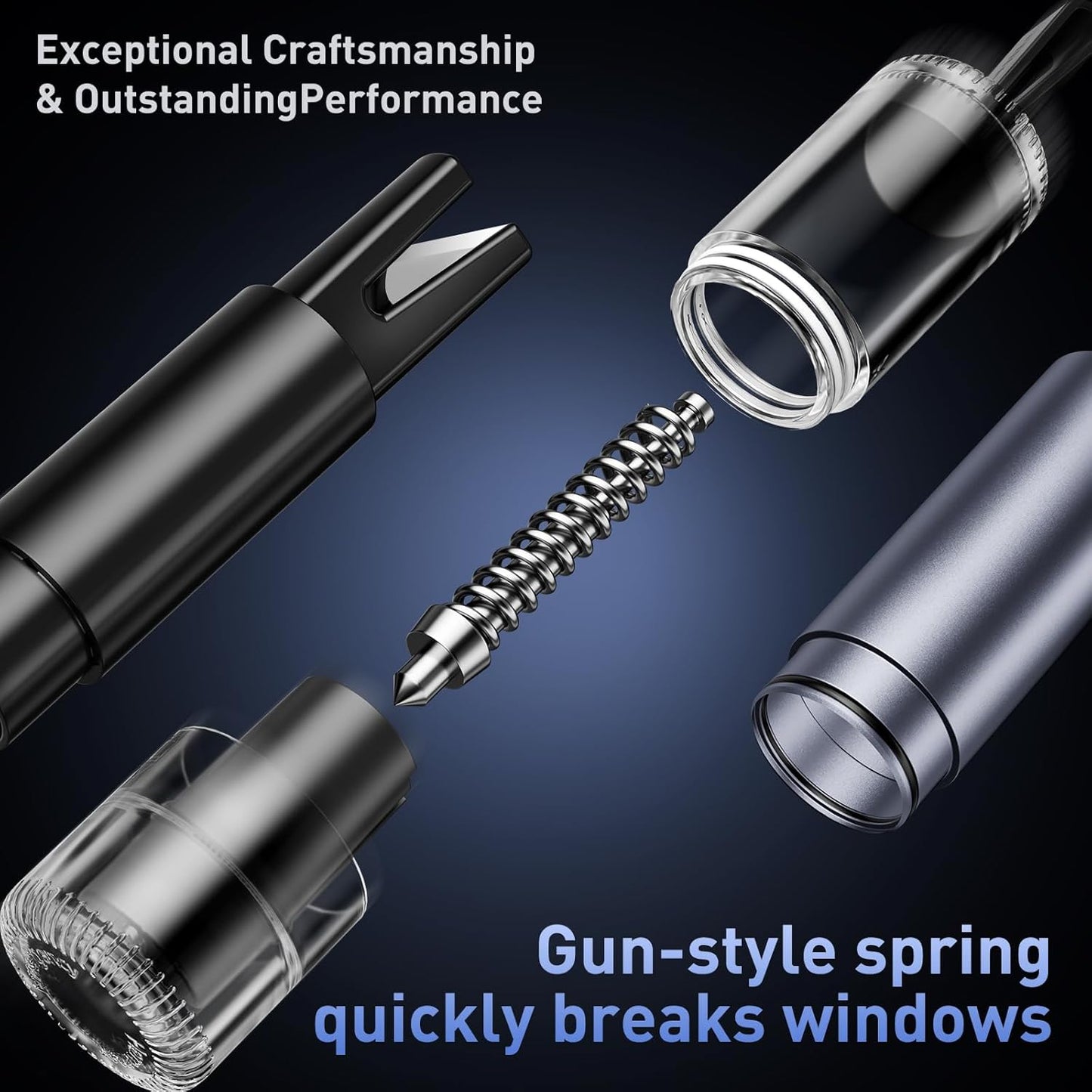 Emergency Car Window Breaker Tool, 2 in 1 Life Hammer car Escape Tool, Window Breaker Seatbelt Cutter for All Cars, car Escape Tool, Small Hammer, Seatbelt Cutter, Glass Cutter, Auto zubehör