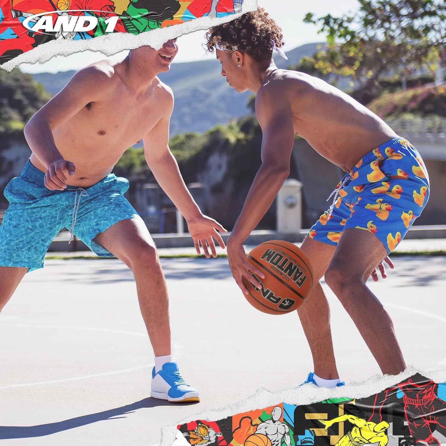 AND1 Fantom Rubber Basketball: Official Regulation Size 7 (29.5 inches) - Deep Channel Construction Streetball, Made for Indoor Outdoor Basketball Games