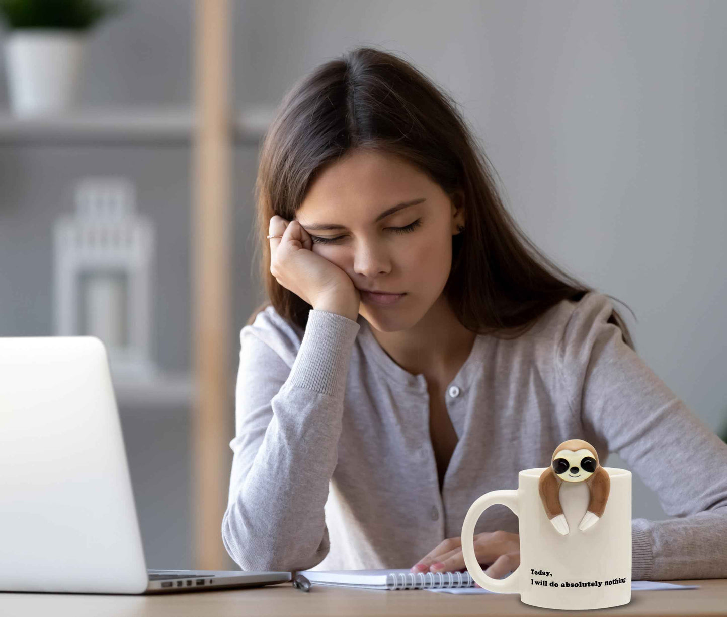 Decodyne Funny Sloth Coffee Mug - Cute Sloth Gifts For Coworkers Women & Men - White Elephant Gifts for Adults, Funny Office Present