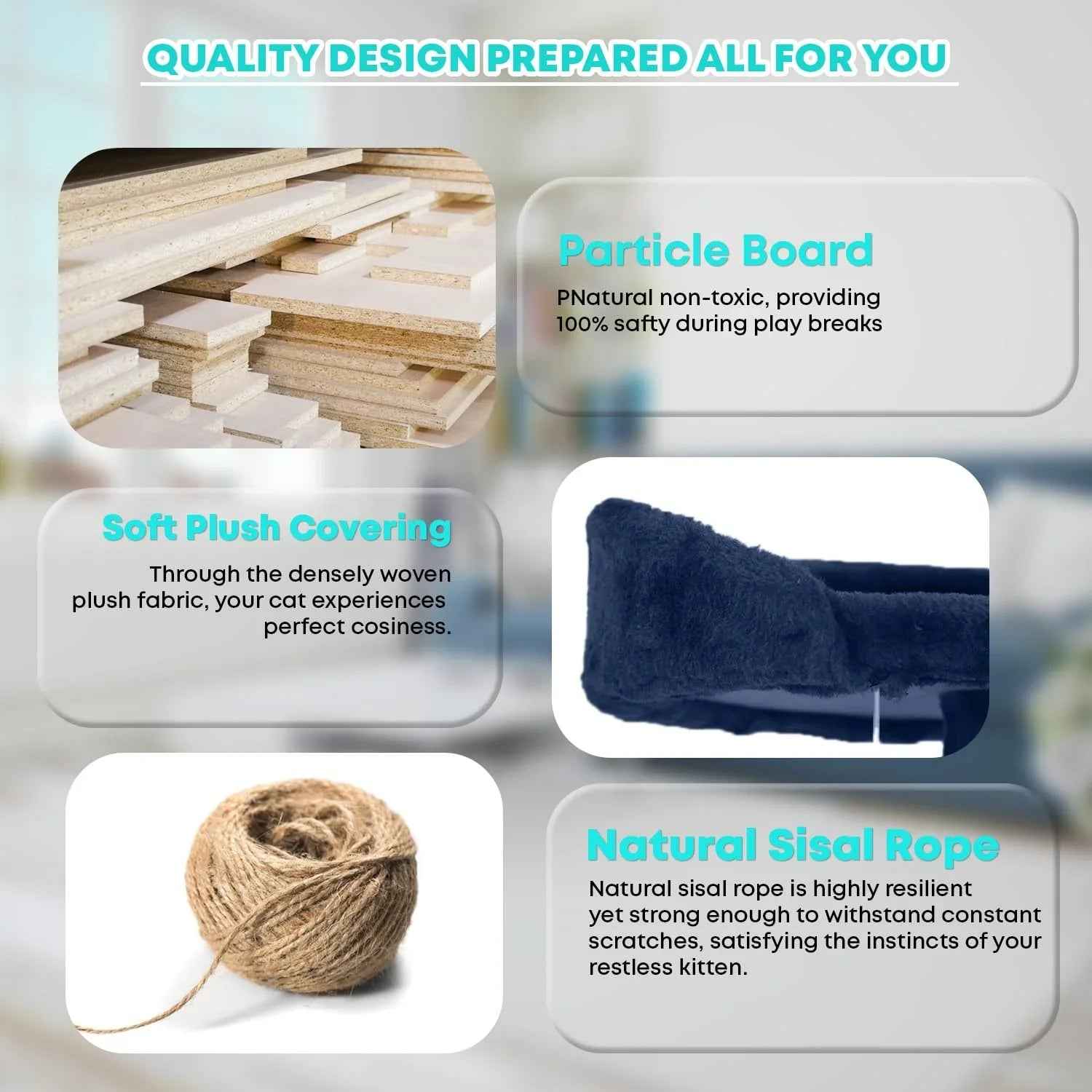 FDW Cat Tree 54in Cat Tower Multi-Level Durable Cat Scratching Post & Cozy Fun Cat Jumping Platform Space Saving Cat Condo Pet Play House for Indoor Cats,Dark Gray