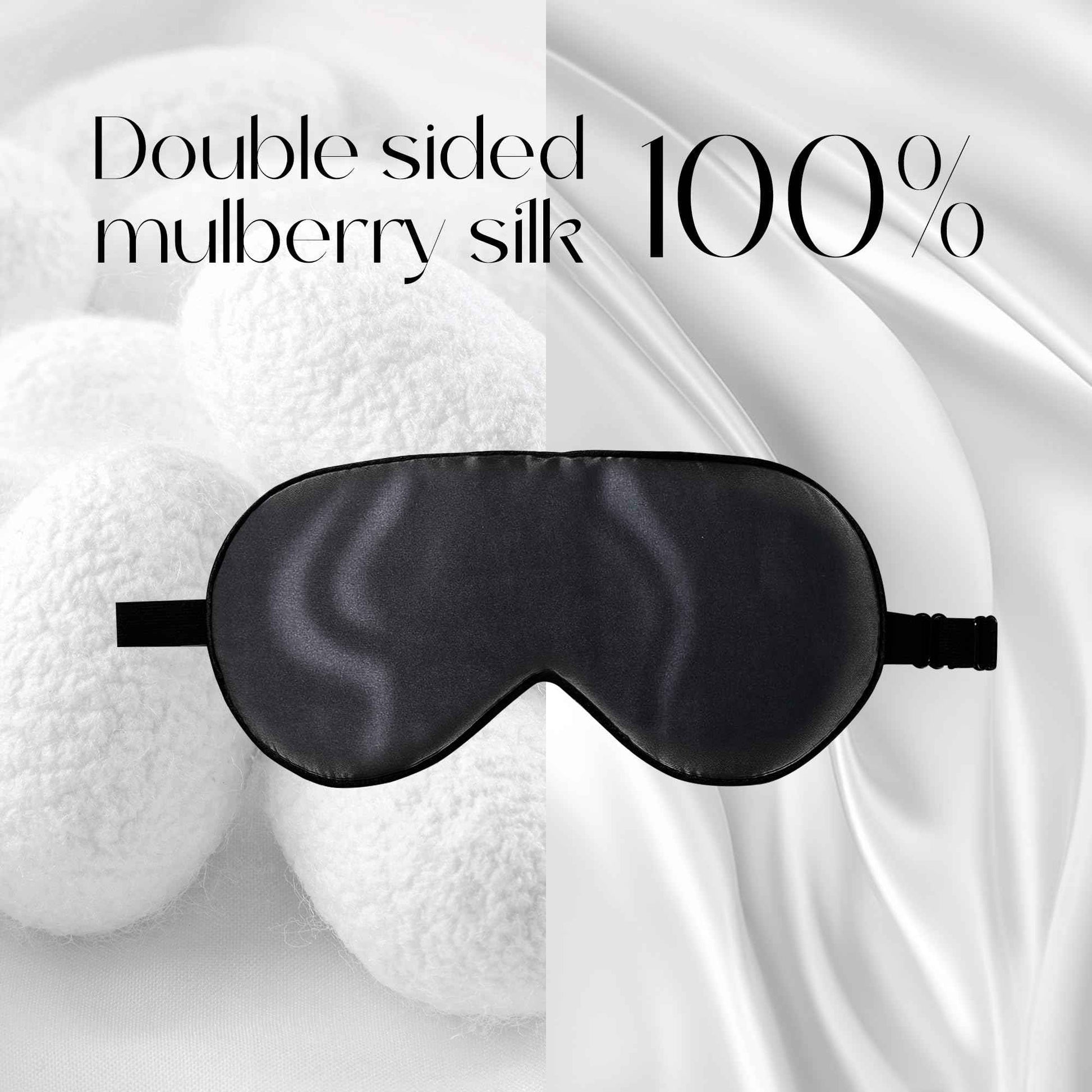 ZIMASILK 100% Mulberry Silk Sleep Mask with Adjustable Strap, Super-Smooth Soft Natural Silk Eye Mask for Sleep, Multiple Color Options(Navy Blue)