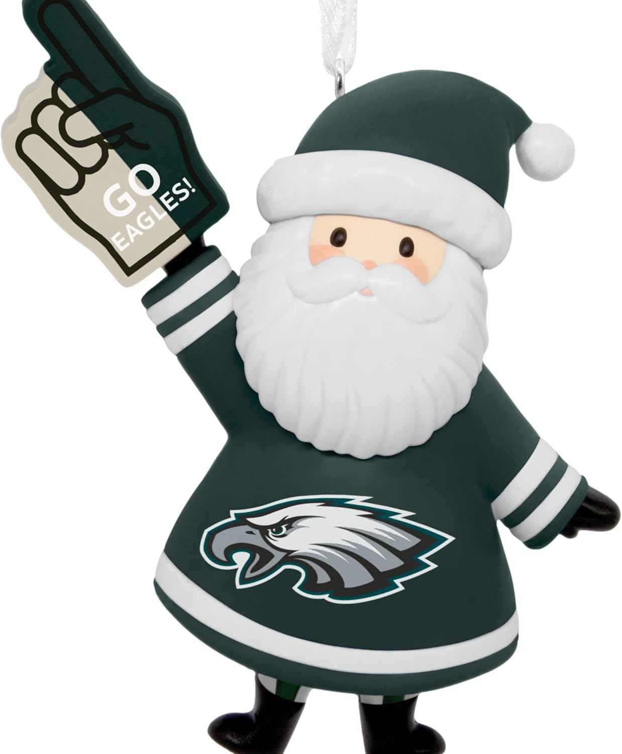 Hallmark NFL Philadelphia Eagles Santa Fan Christmas Ornament, Gifts for Sports Fans