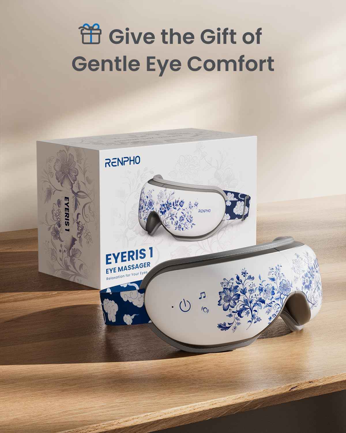 RENPHO Eyeris 1 Eye Massager with Heat, Christmas Birthday Gifts for Women Mom, FSA Eligible HSA Eye Mask for Migraine, Smart Sleep Mask for Dry Eyes Relax, Reduce Strain for Men Dad Her Him