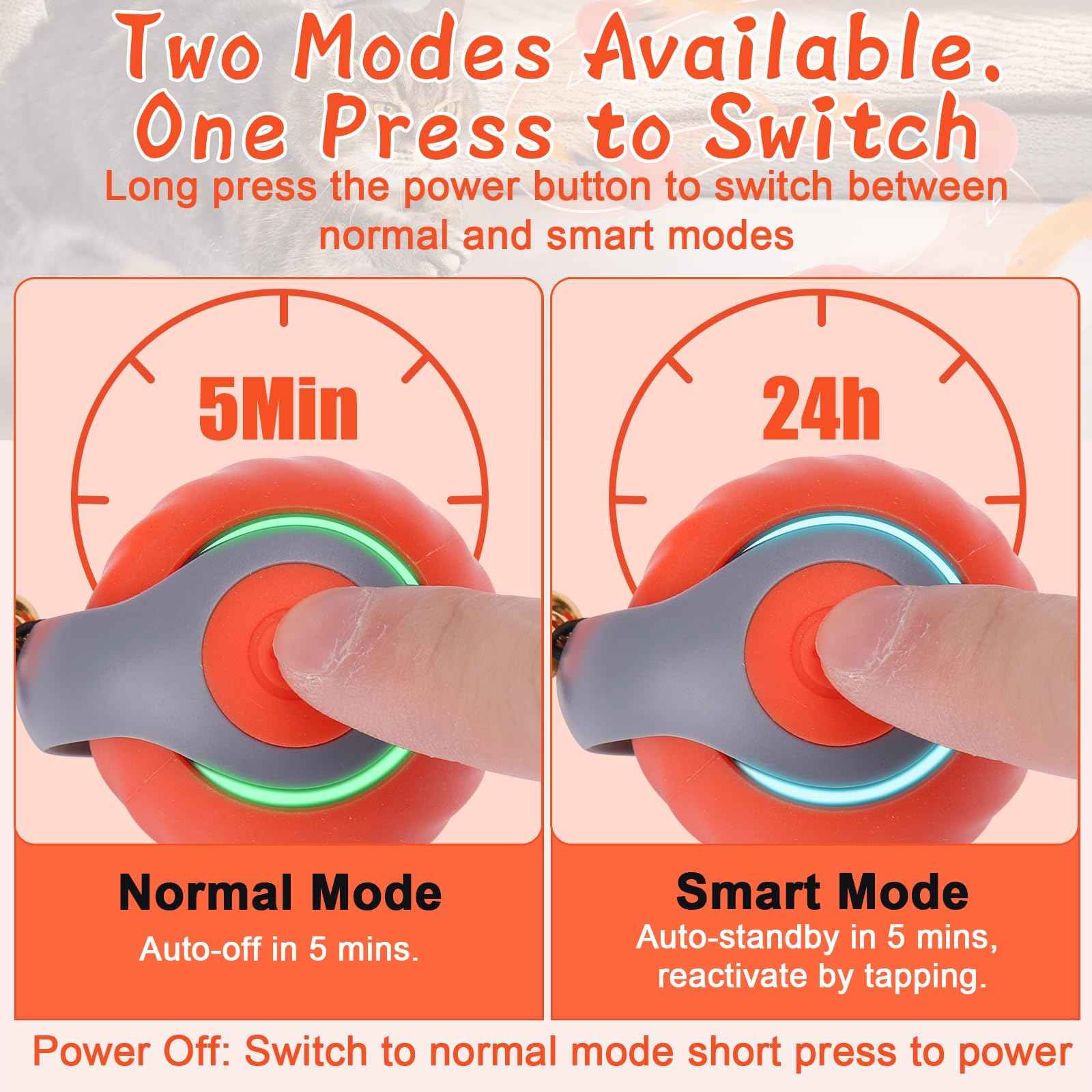 BABORUI Interactive Cat Toy Ball - Automatic Interactive Cat Toys for Indoor Cats with 3 Tails, 2 Speeds Rechargeable Cat Enrichment Toys for Small/Medium/Large Cats to Keep Them Busy(Blue)