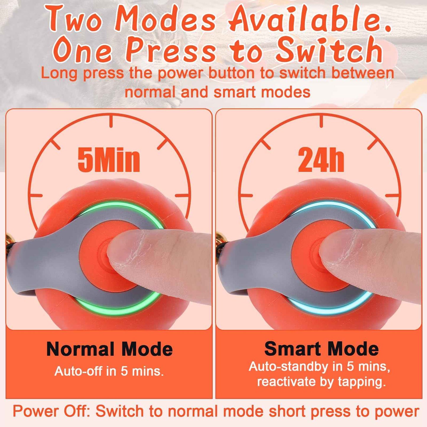 BABORUI Interactive Cat Toy Ball - Automatic Interactive Cat Toys for Indoor Cats with 3 Tails, 2 Speeds Rechargeable Cat Enrichment Toys for Small/Medium/Large Cats to Keep Them Busy(Blue)