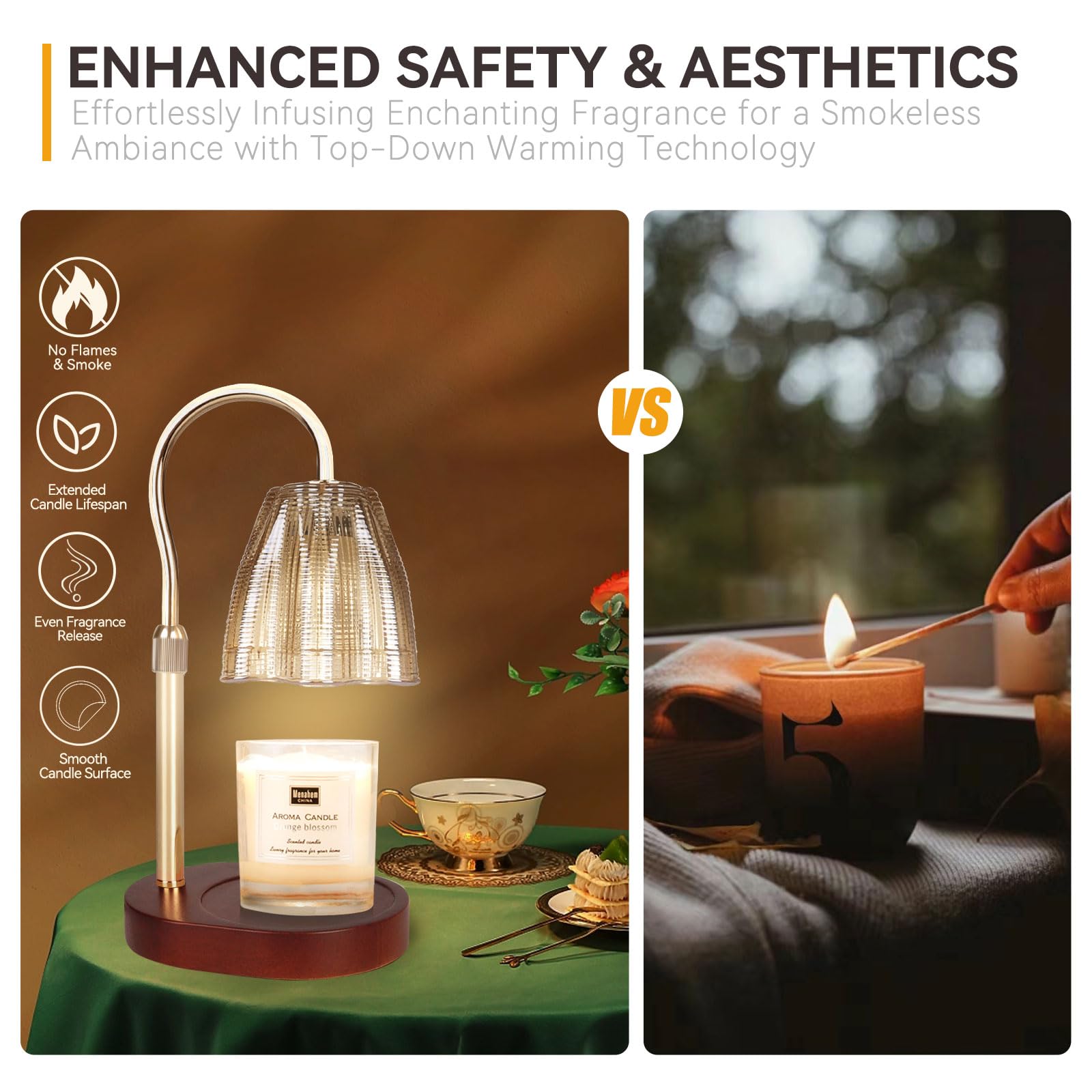 Candle Warmer Lamp with 3 Bulbs, Adjustable Height Dimmable Candle Warmer with Timer, Candle Lamp with Charming Gift Box Ribbon,Birthday Gifts for Women Mom, House Warming Gifts New Home Decor jlhbookstore.store