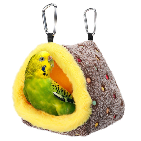 Small Winter Warm Bird Nest for Cage - Comfortable Bird Bed with Support Board, Hanging Hammock Shed Hideaway Hut Gift for Macaws African Grey Amazon Parrots