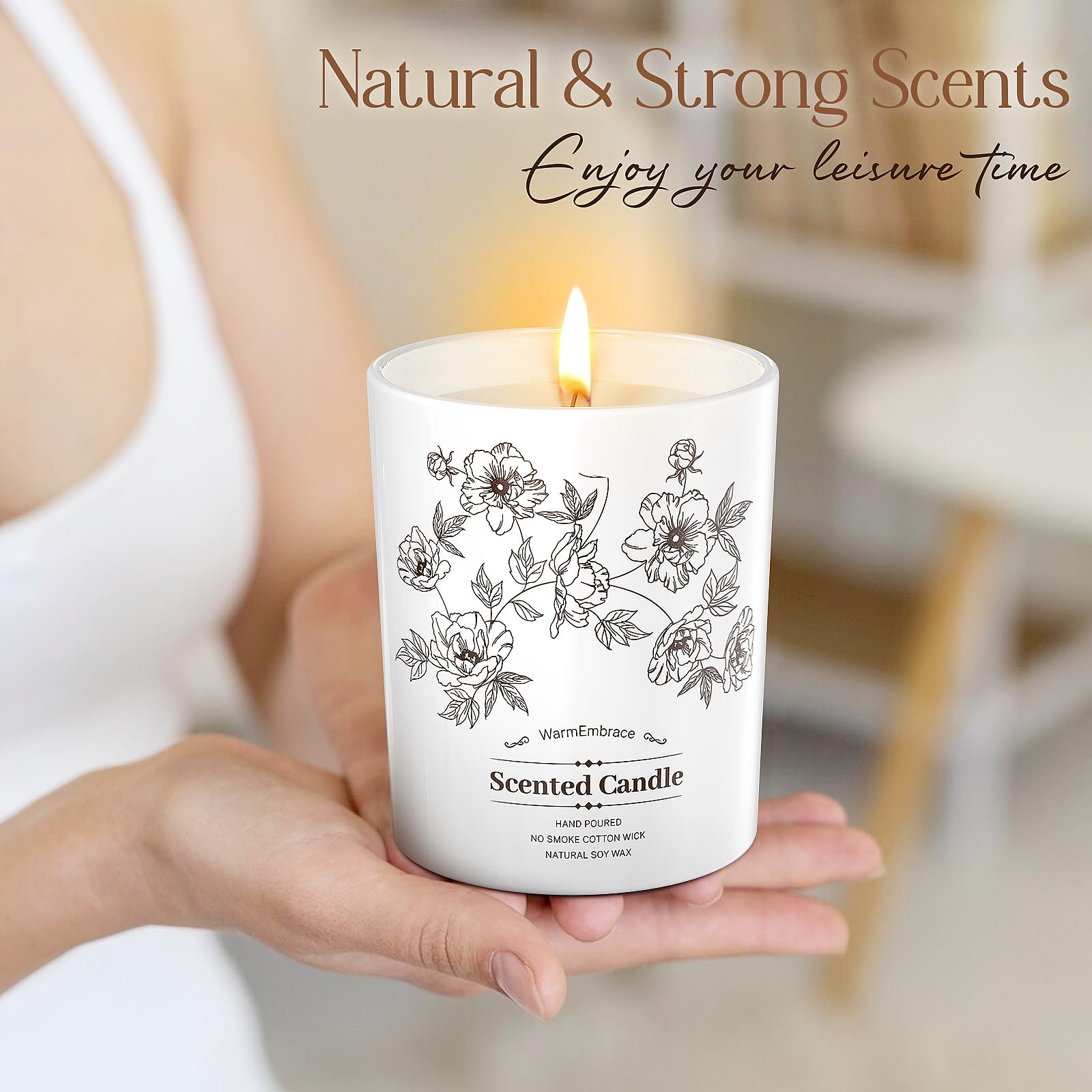 Deluxe Scented Candle for Women & Men, Vanilla Coconut Soy Wax Candle, 8 Oz Jar Candle for Home, Scented-60 Hours Long Lasting Burning, Suitable Gift for Mom jlhbookstore.store