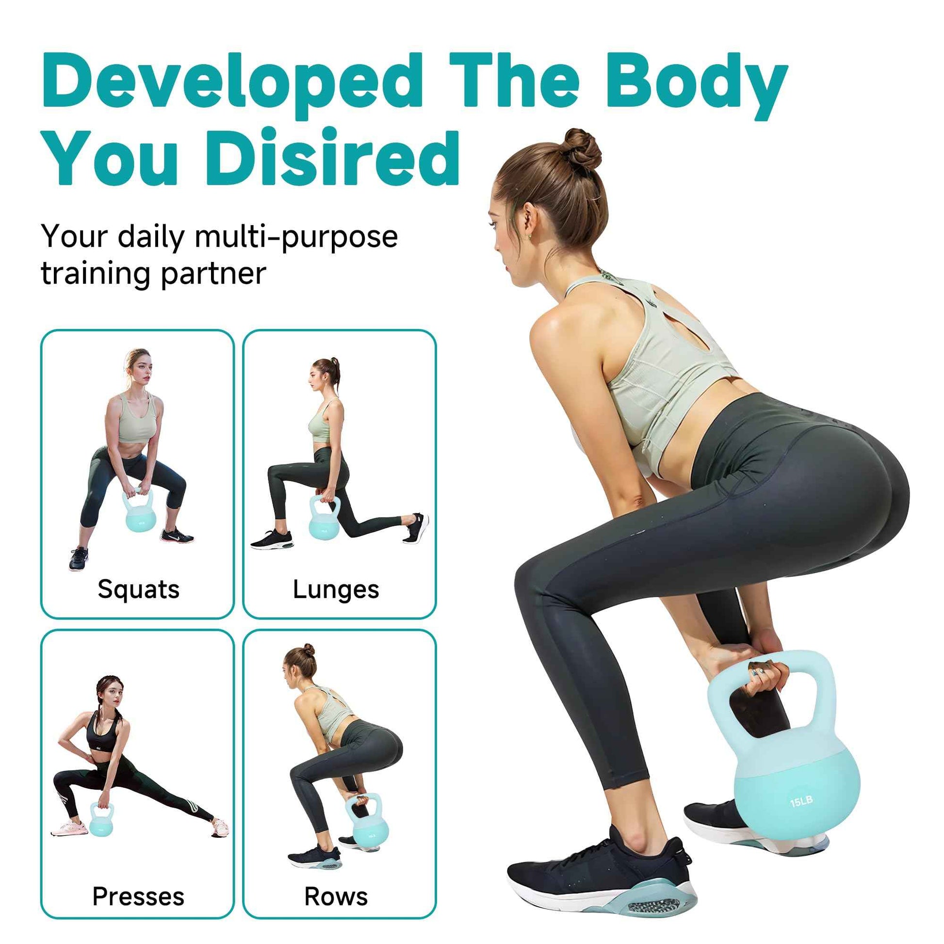 Leikefitness Soft Kettlebells,Steel Shot Filled Weights for Women and Men,Color Coded Anti Slip Soft Kettlebells,Home workout