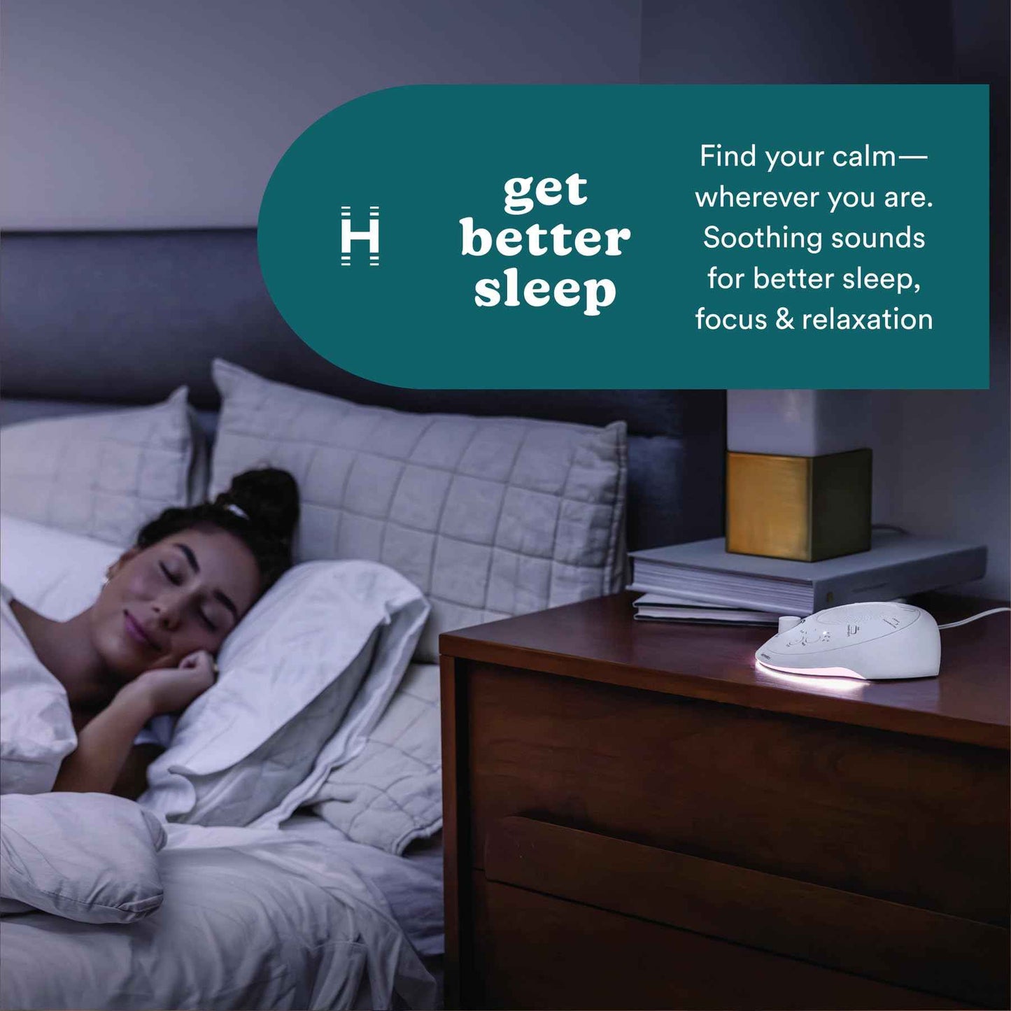 Homedics SoundSleep White Noise Sound Machine, Silver, Small Travel Sound Machine with 6 Relaxing Nature Sounds, Portable Sound Therapy for Home, Office, Nursery, Auto-Off Timer, by Homedics