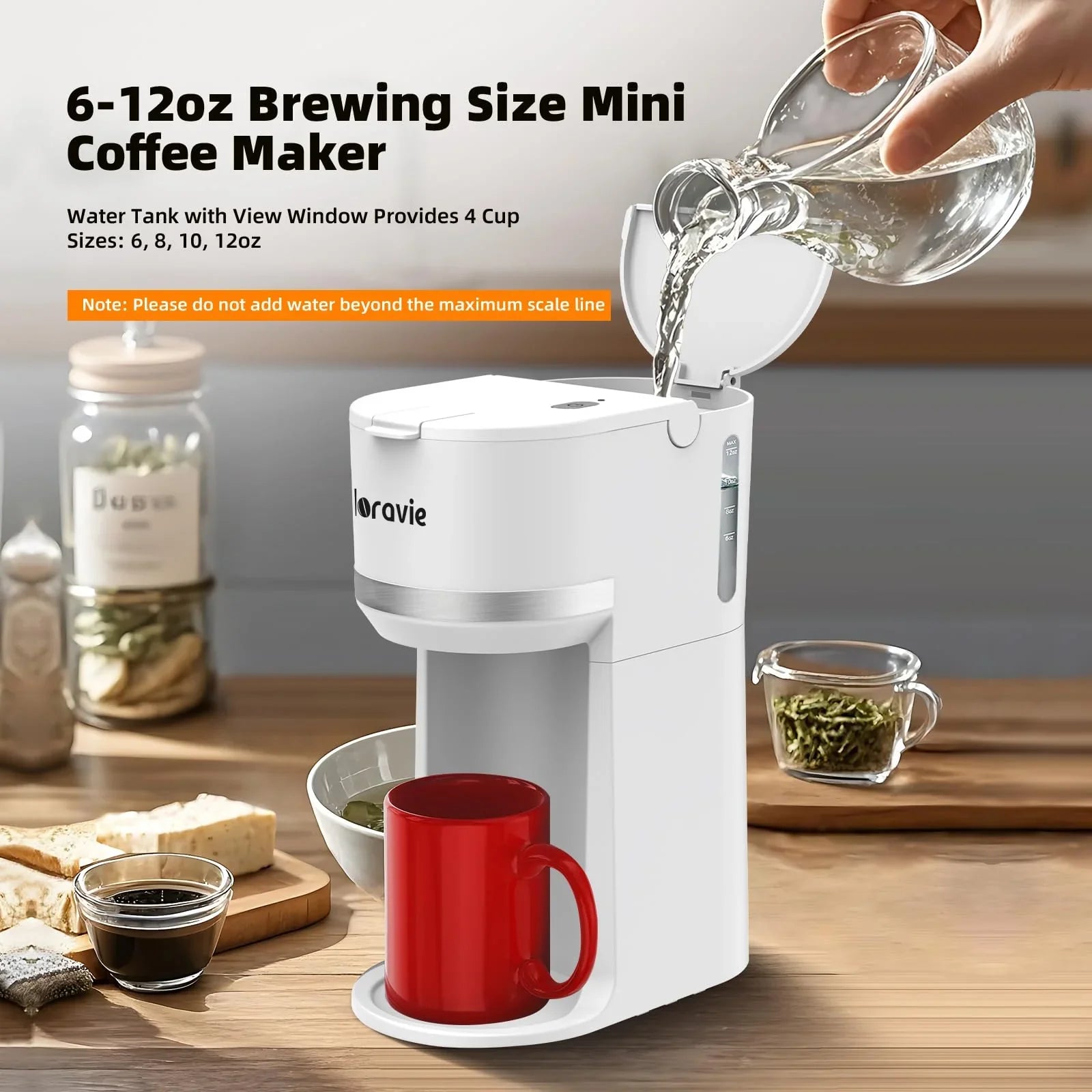 Mini Single Serve Coffee Maker for K Cup and Ground Coffee, Fast Brew One Cup Coffee Machine with Descaling Reminder and Water Window, 6 to 12 oz. Brew Sizes, Black - Jlhbookstore.store