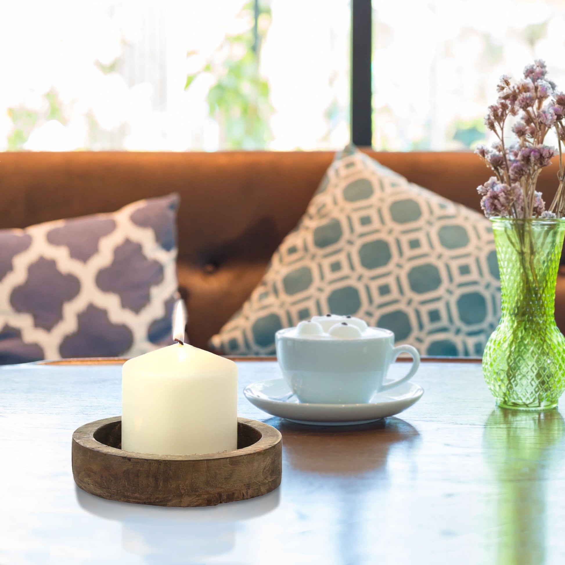 Stonebriar 6 Pack Tall 3 x 6 Inch 65 Hour Long Burning Unscented Ivory Wax Pillar Candles jlhbookstore.store