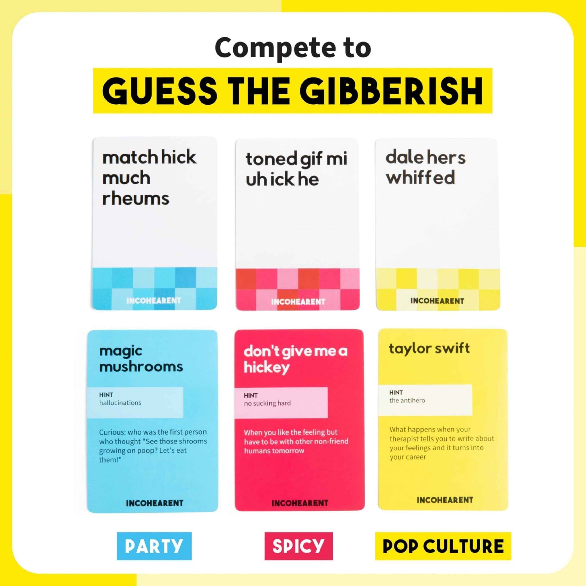 Guess The Gibberish Card Game for Families by Relatable, From The Creators of Incohereant, Fun Kids Games for Kids 12+ Includes 400 Cards & Sand Timer, Perfect Stocking Stuffers, & Christmas Games