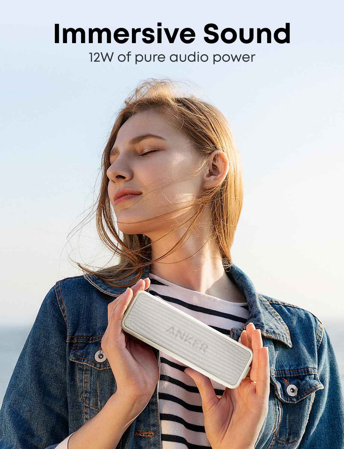 Anker Soundcore 2 Portable Bluetooth Speaker with Stereo Sound, Bluetooth 5, Bassup, IPX7 Waterproof, 24-Hour Playtime, Wireless Stereo Pairing, Speaker for Home, Outdoors, Travel