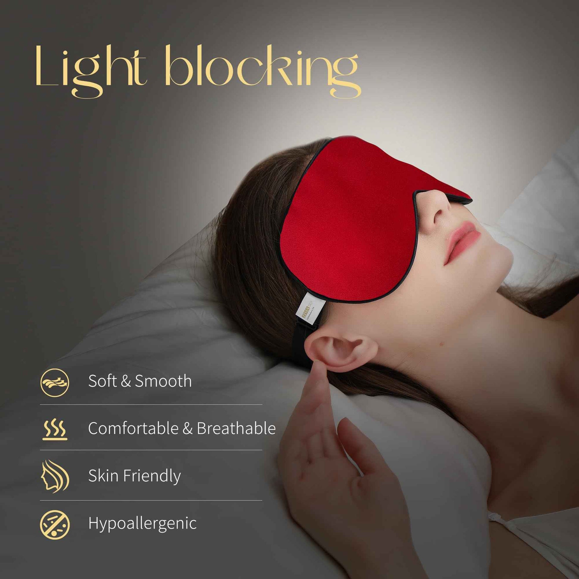 ZIMASILK 100% Mulberry Silk Sleep Mask with Adjustable Strap, Super-Smooth Soft Natural Silk Eye Mask for Sleep, Multiple Color Options(Navy Blue)