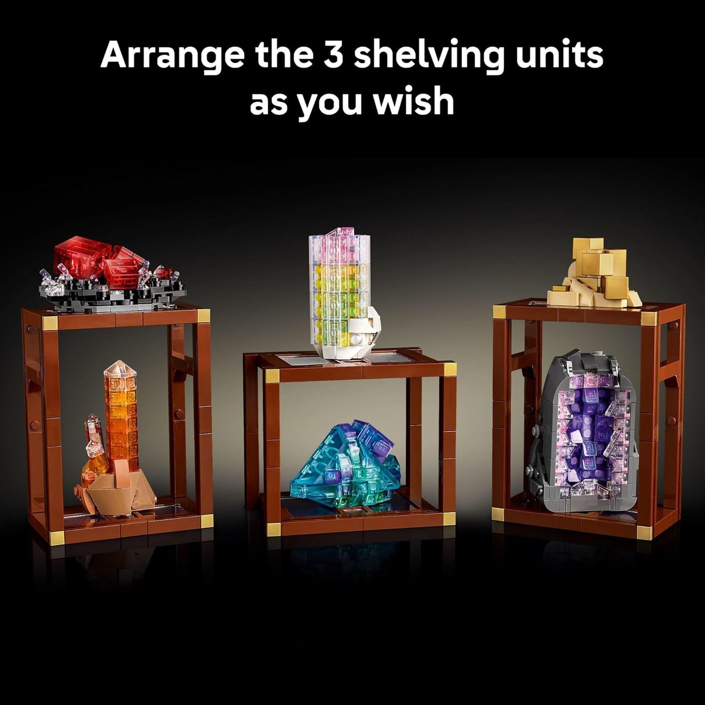 LEGO Ideas Mineral Collection Building Set for Adults, Ages 18+ - Bedroom or Office Decor with 3 Display Shelves - Unique Gift Idea for Men & Women - 21362