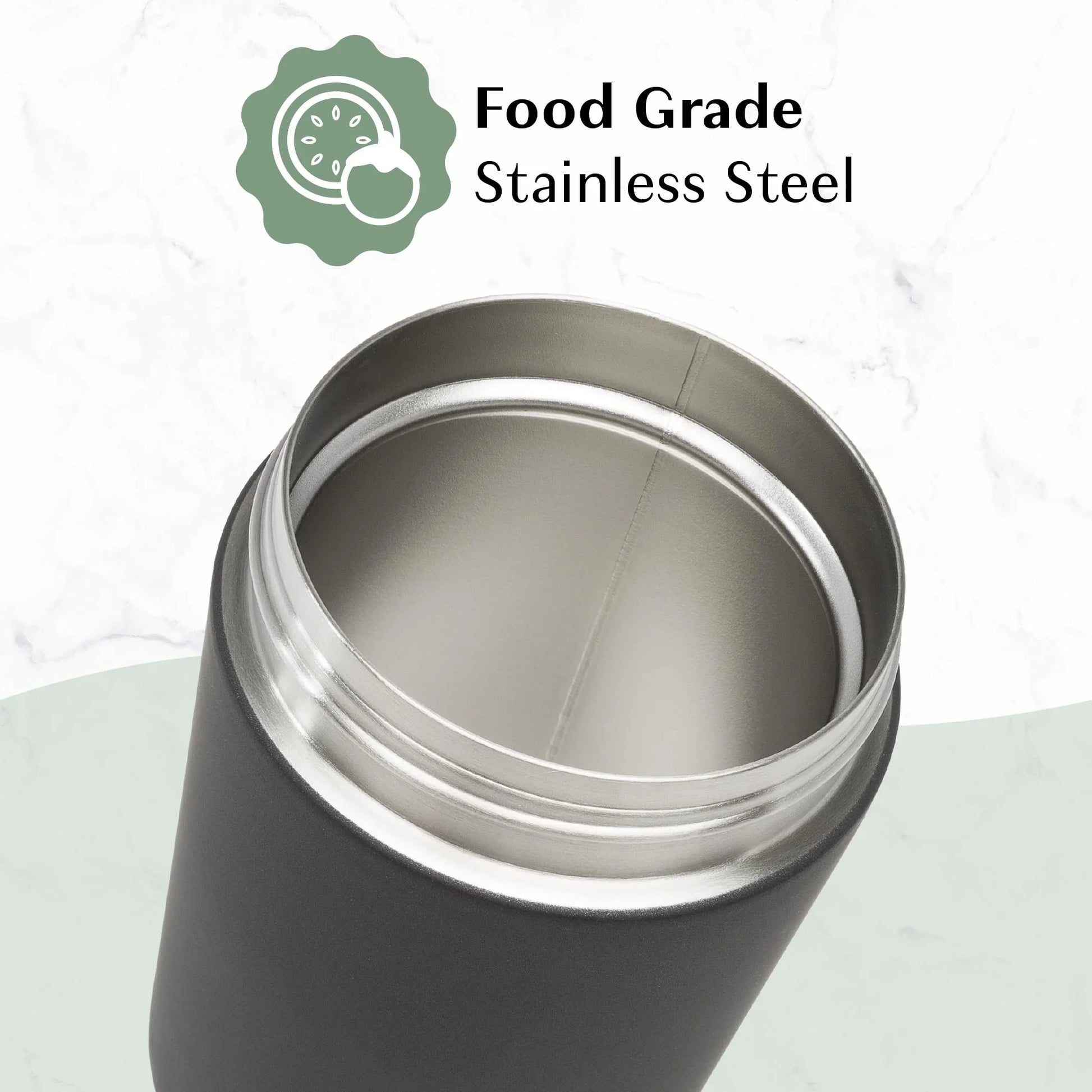 Goodful Stainless Steel Food Jar, Double Wall Vacuum Sealed Insulated Food Storage Container with Carry Handle Lid, 16-Ounce, Gray - Jlhbookstore.store
