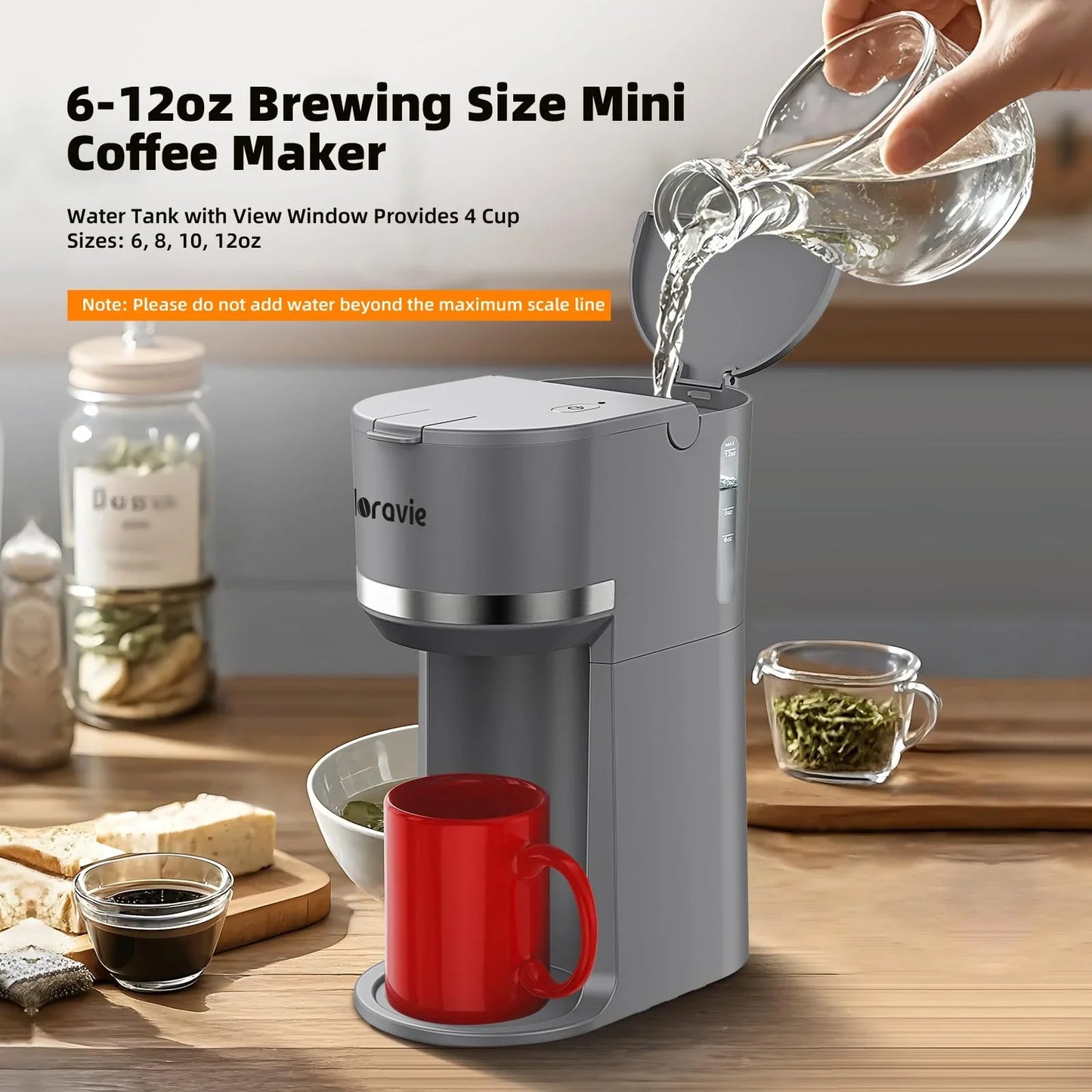 Mini Single Serve Coffee Maker for K Cup and Ground Coffee, Fast Brew One Cup Coffee Machine with Descaling Reminder and Water Window, 6 to 12 oz. Brew Sizes, Black - Jlhbookstore.store