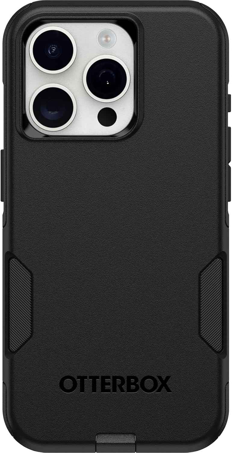 OtterBox iPhone 15 Pro (Only) Commuter Series Case - Black, Slim & Tough, Pocket-Friendly, with Port Protection