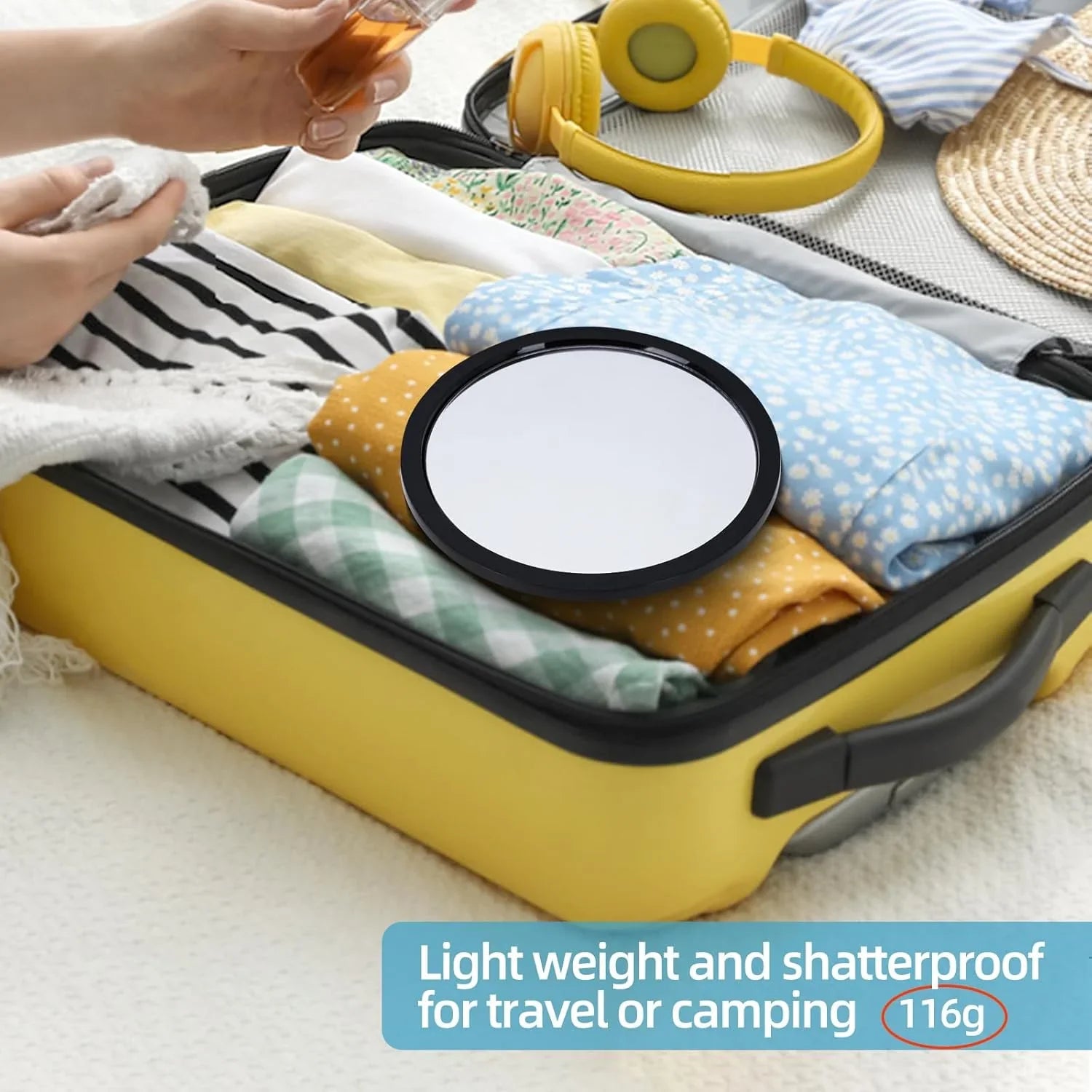 Fogless Shower Mirror for Shaving and Makeup with 3 Removable Powerful Suction Cups, Shatterproof Anti Fog Mirror for Shower and Bathroom, Glassless Safety Kids Mirror (Black) - Jlhbookstore.store