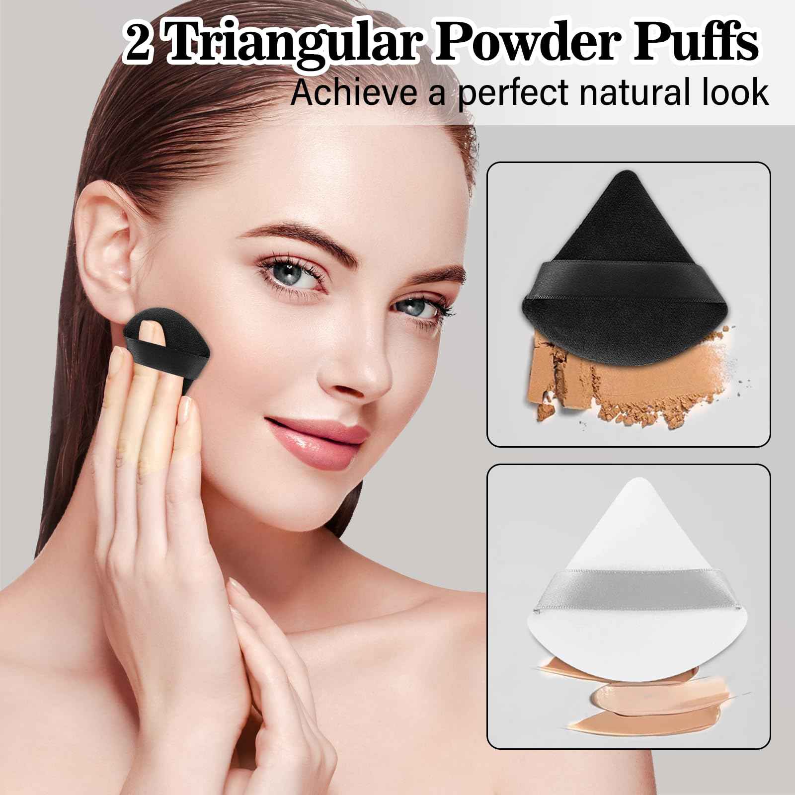 Makeup Brushes With Case 20PCs Professional Makeup Brush Set, Foundation Powder Eyeshadow Brush Set Eyebrow Concealer Contour Travel Brushes Kit with Holder & 2 Powder Puff-White