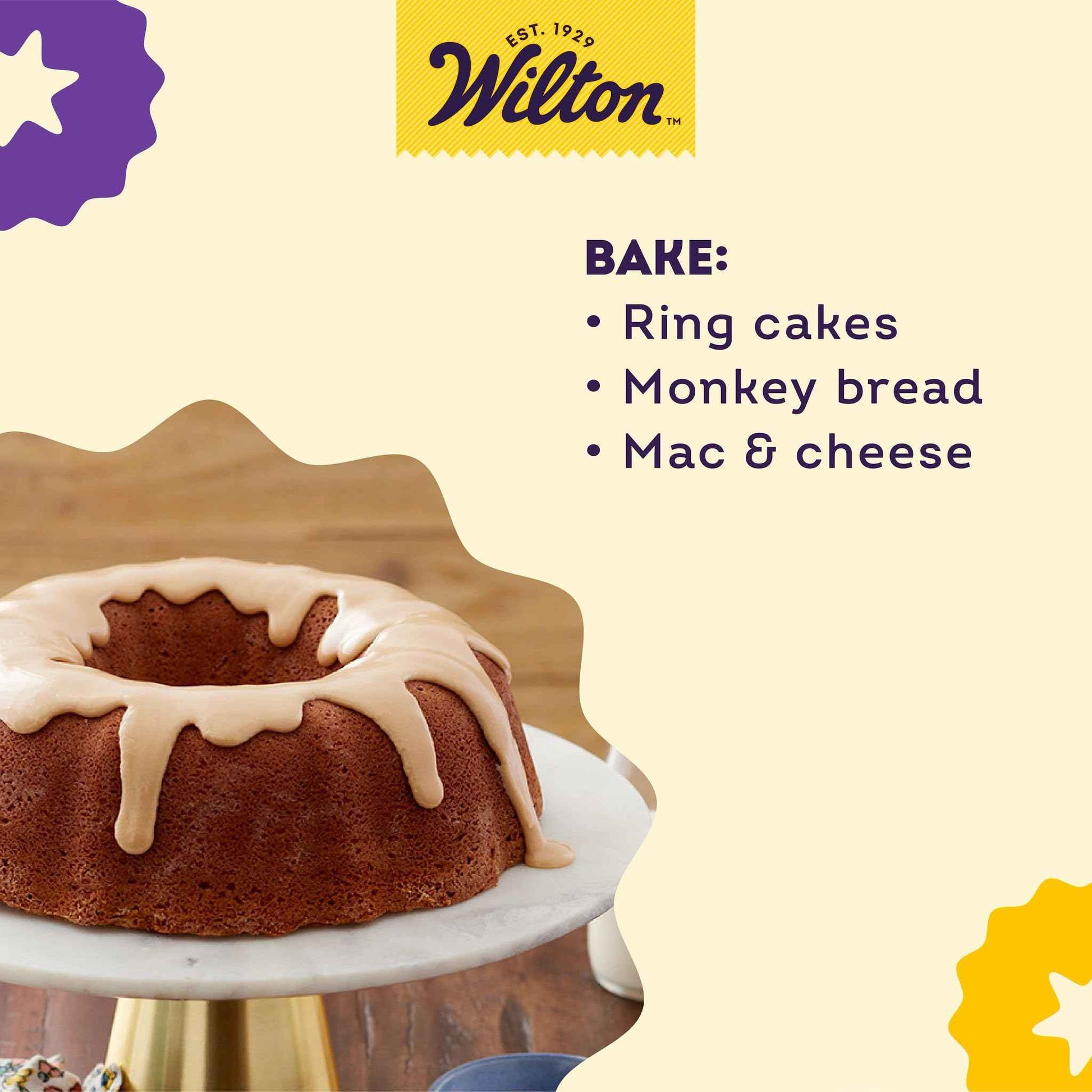 Wilton Gold Non-Stick 9.49 in Fluted Bundt Cake Pan, Stainless Steel Bakeware, Made without PFAS, Packaging May Vary