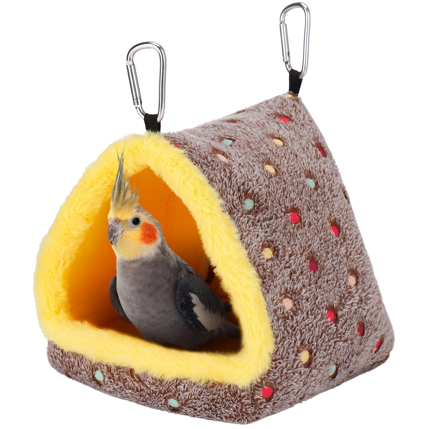 Small Winter Warm Bird Nest for Cage - Comfortable Bird Bed with Support Board, Hanging Hammock Shed Hideaway Hut Gift for Macaws African Grey Amazon Parrots