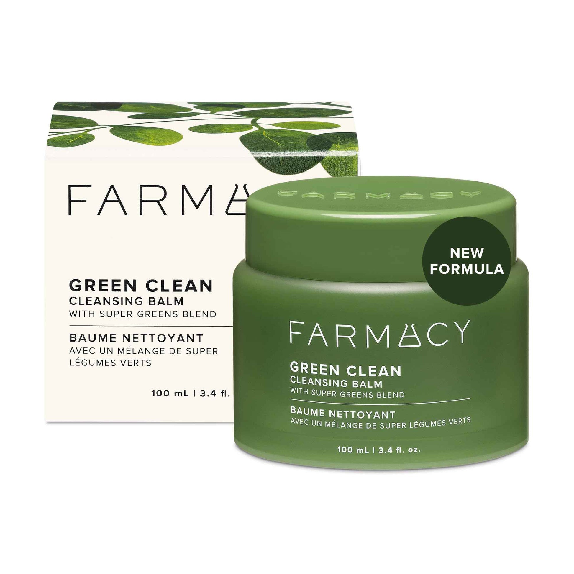Farmacy Makeup Remover Cleansing Balm - Green Clean Waterproof Makeup Remover + Oil Based Cleanser - Gentle Exfoliating Double Cleanser - Melts From Balm to Milky Lather (50ml)