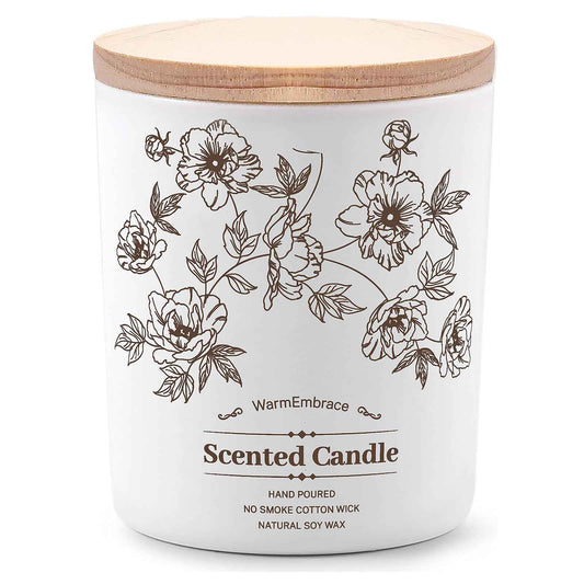 Deluxe Scented Candle for Women & Men, Vanilla Coconut Soy Wax Candle, 8 Oz Jar Candle for Home, Scented-60 Hours Long Lasting Burning, Suitable Gift for Mom