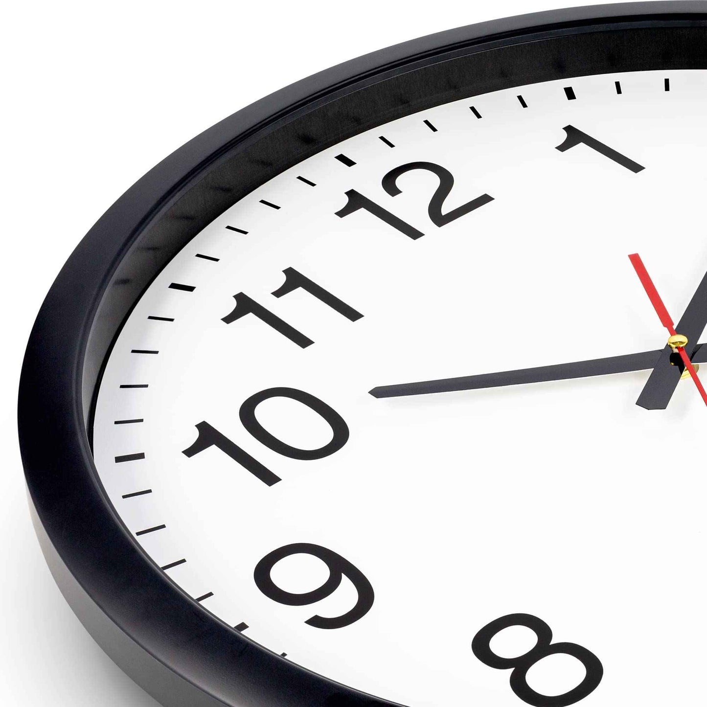 Bernhard Products Black Wall Clock Silent Non Ticking 10 Inch Quality Quartz Battery Operated Round Easy to Read Home/Office/Kitchen/Classroom/School Clock Sweep Movement