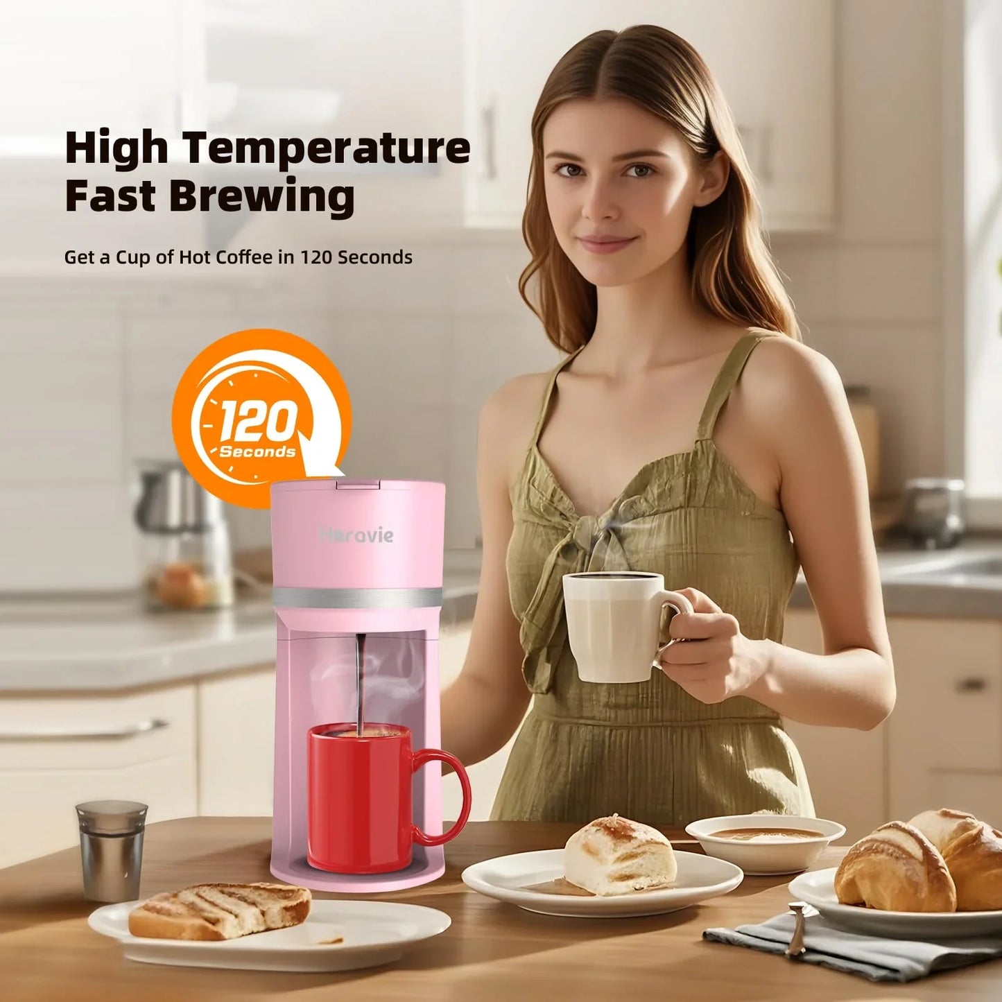 Mini Single Serve Coffee Maker for K Cup and Ground Coffee, Fast Brew One Cup Coffee Machine with Descaling Reminder and Water Window, 6 to 12 oz. Brew Sizes, Black - Jlhbookstore.store