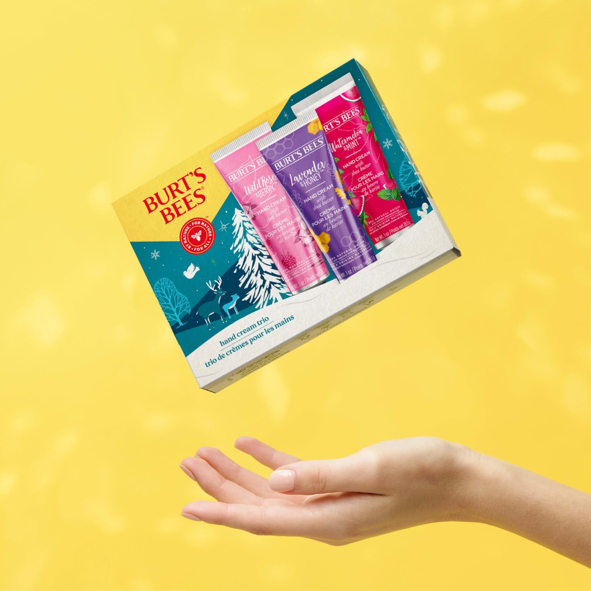 Burt's Bees Christmas Gifts, 3 Body Skincare Stocking Stuffers, Hand Repair Set, 3 Hand Creams plus Gloves - Almond Milk Hand Cream, Lemon Butter Cuticle Cream, Shea Butter Hand Repair Cream jlhbookstore.store