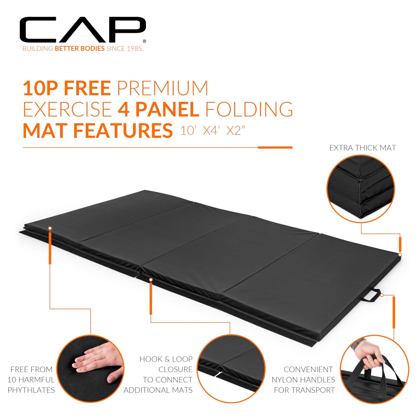 CAP Barbell All Purpose Folding Anti Tear Exercise Training Aerobic Fitness Gym & Gymnastics Balance Mat | Multiple colors jlhbookstore.store